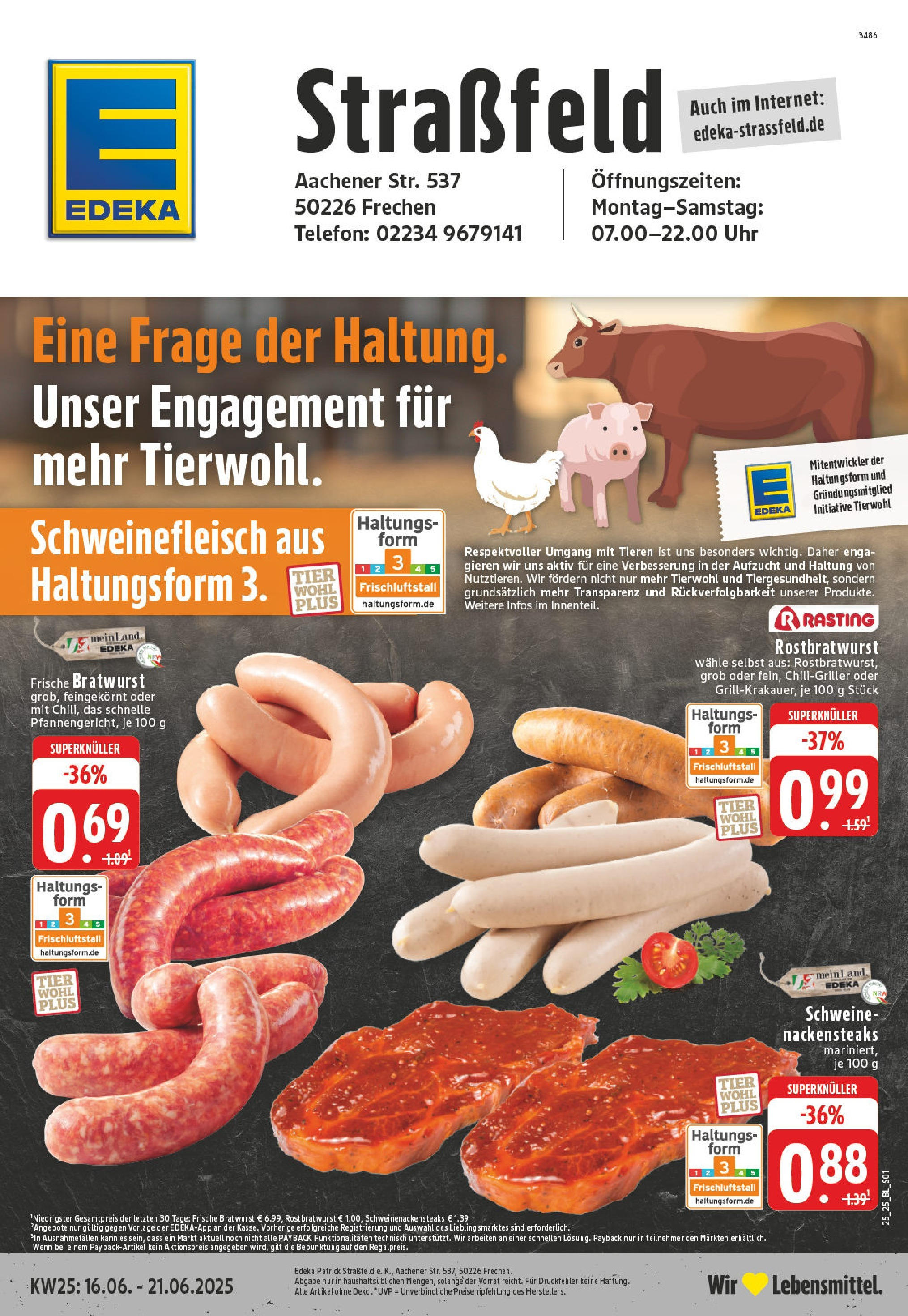 EDEKA Prospekt ab 15.06.2025 - Prospekt Frechen Online Vorschau von dem Prospekt des Geschäftes Edeka, gültig ab dem 15.06.2025
