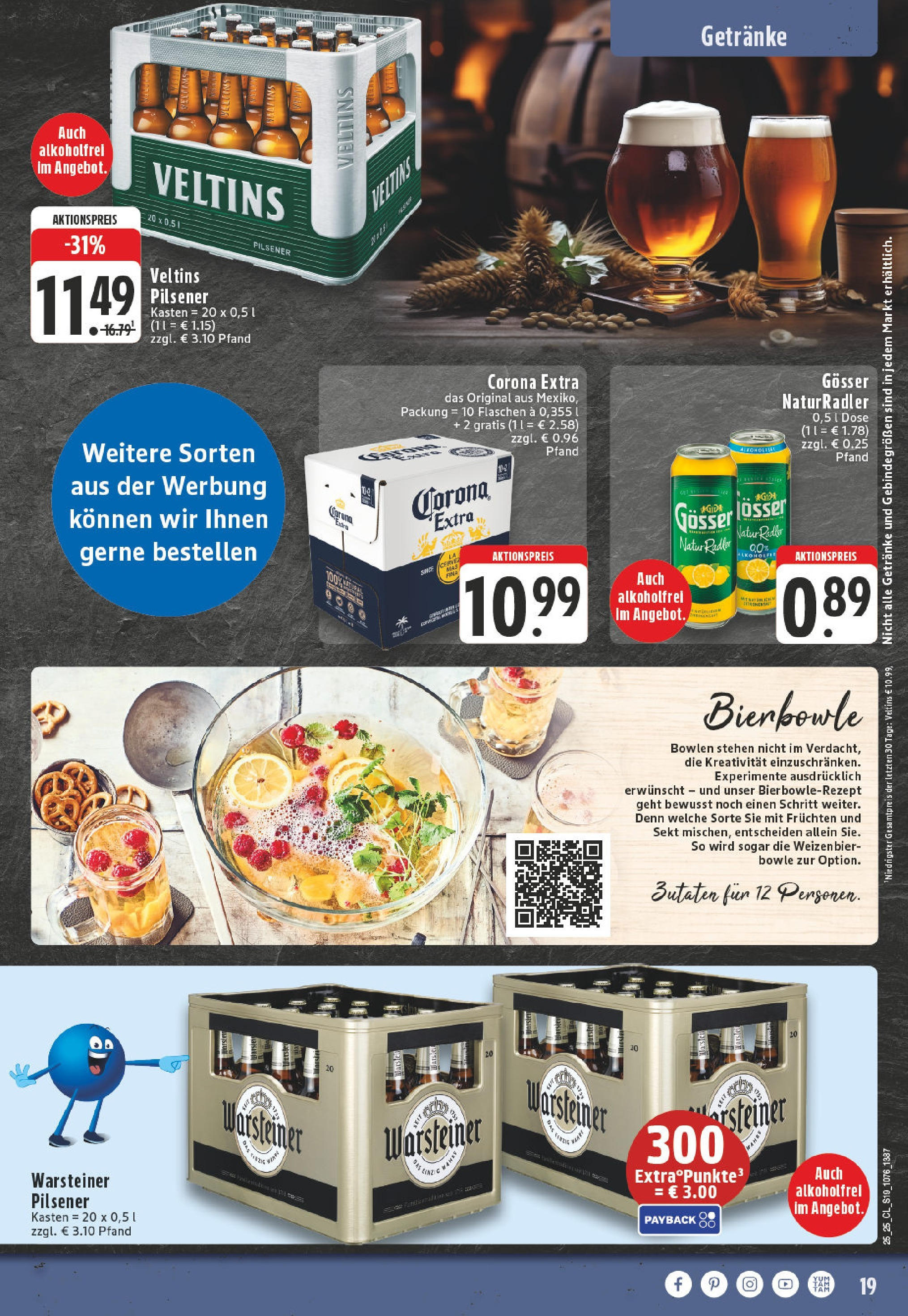 Edeka prospekt Herne-Sodingen	 (ab 15.06.2025) » Angebote Online | Seite: 19 | Produkte: Bier, Radler, Warsteiner, Veltins