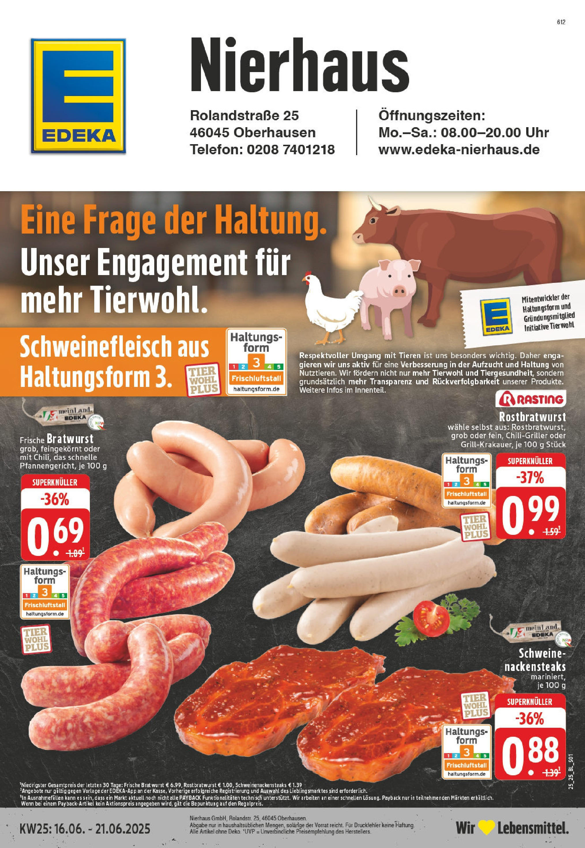 EDEKA Prospekt ab 15.06.2025 - Prospekt Oberhausen Online Vorschau von dem Prospekt des Geschäftes Edeka, gültig ab dem 15.06.2025