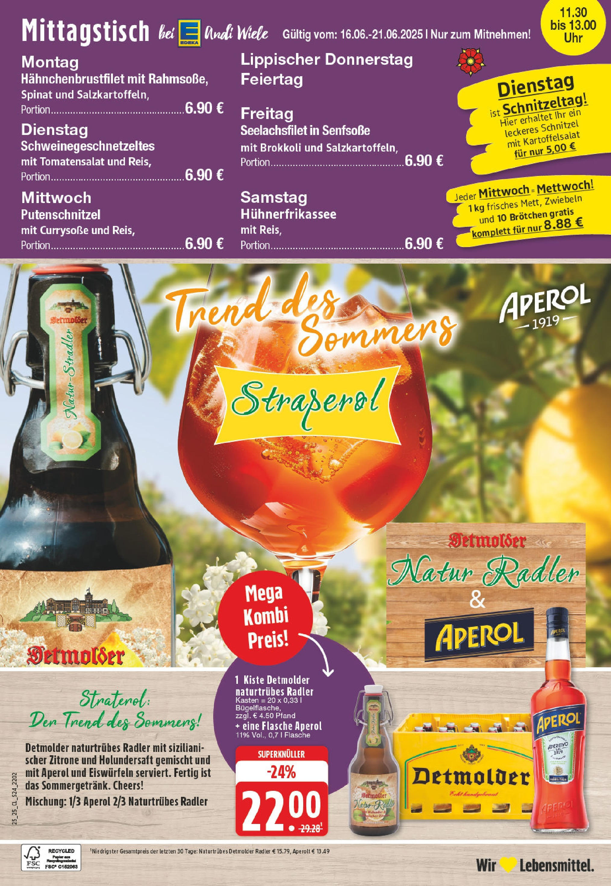 Edeka prospekt Horn-Bad Meinberg	 (ab 15.06.2025) » Angebote Online | Seite: 24 | Produkte: Radler, Putenschnitzel, Zitrone, Aperol