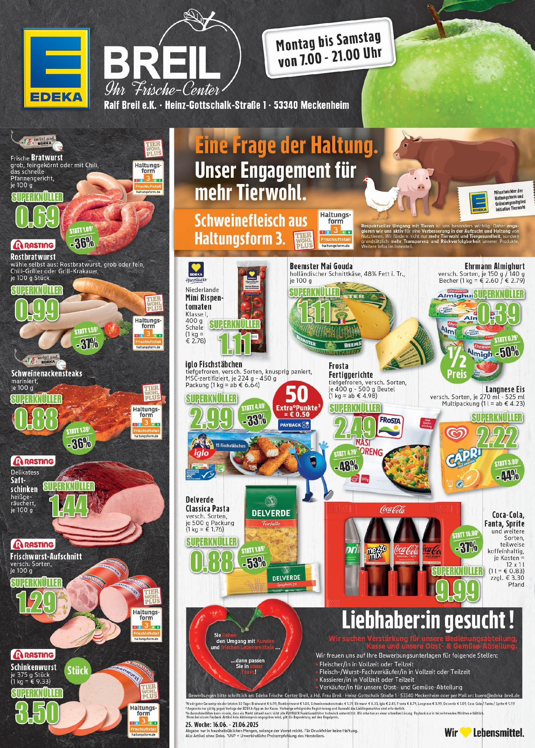 EDEKA Prospekt ab 15.06.2025 - Prospekt Meckenheim Online Vorschau von dem Prospekt des Geschäftes Edeka, gültig ab dem 15.06.2025