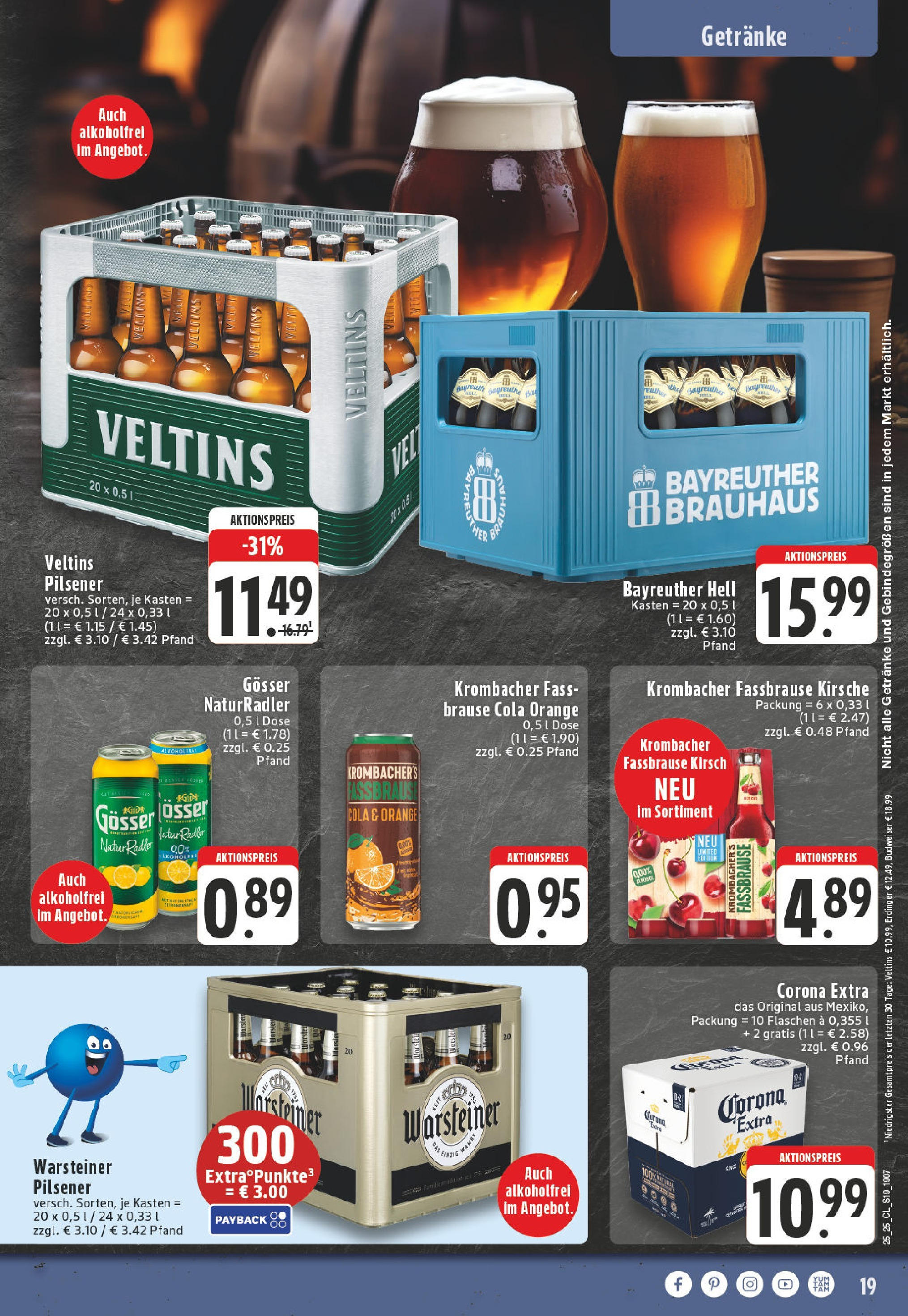 Edeka prospekt Paderborn	 (ab 15.06.2025) » Angebote Online | Seite: 19 | Produkte: Erdinger, Warsteiner, Budweiser, Fassbrause