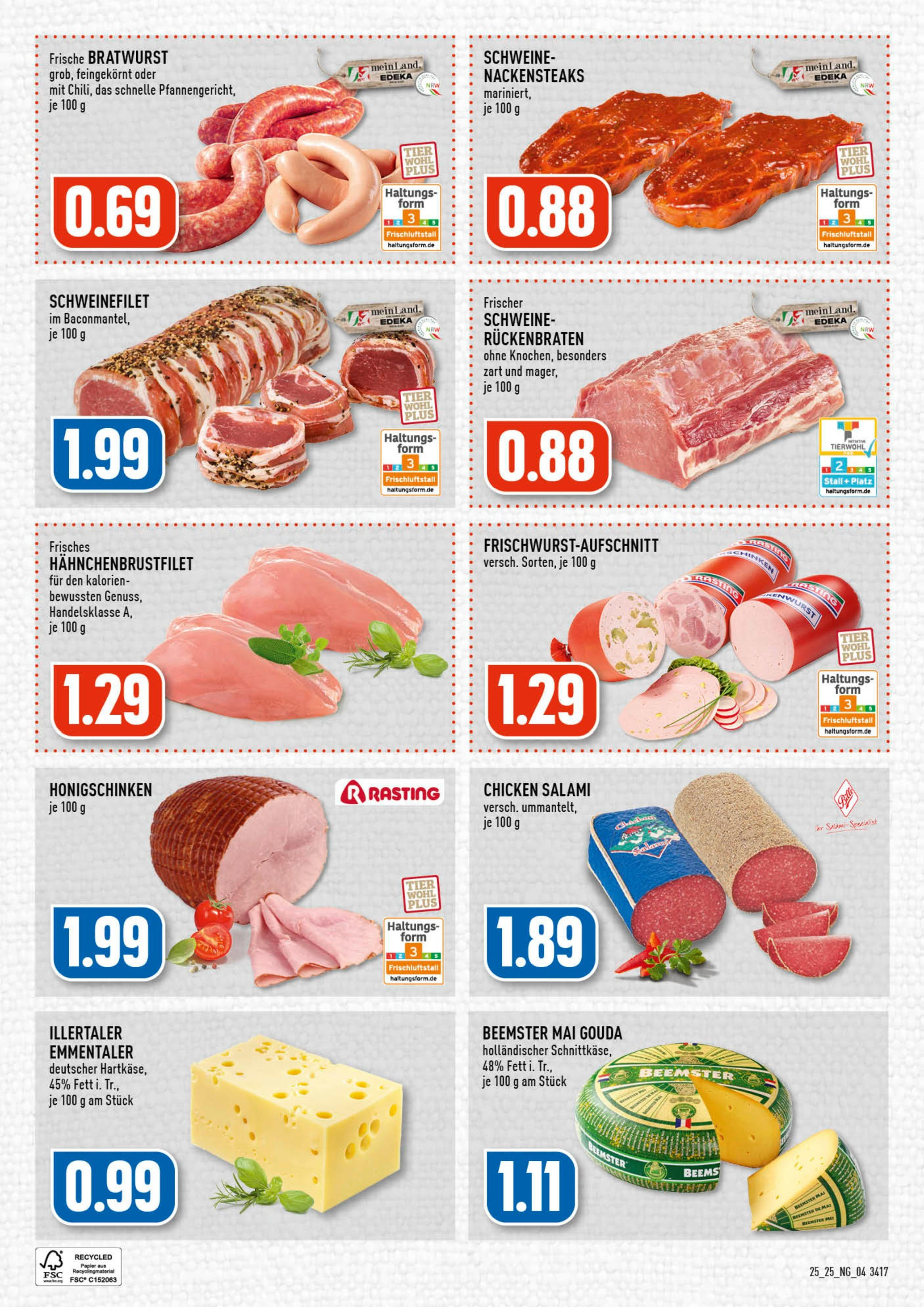 Edeka prospekt Wermelskirchen	 (ab 15.06.2025) » Angebote Online | Seite: 4 | Produkte: Gouda, Bratwurst, Schweinefilet, Salami
