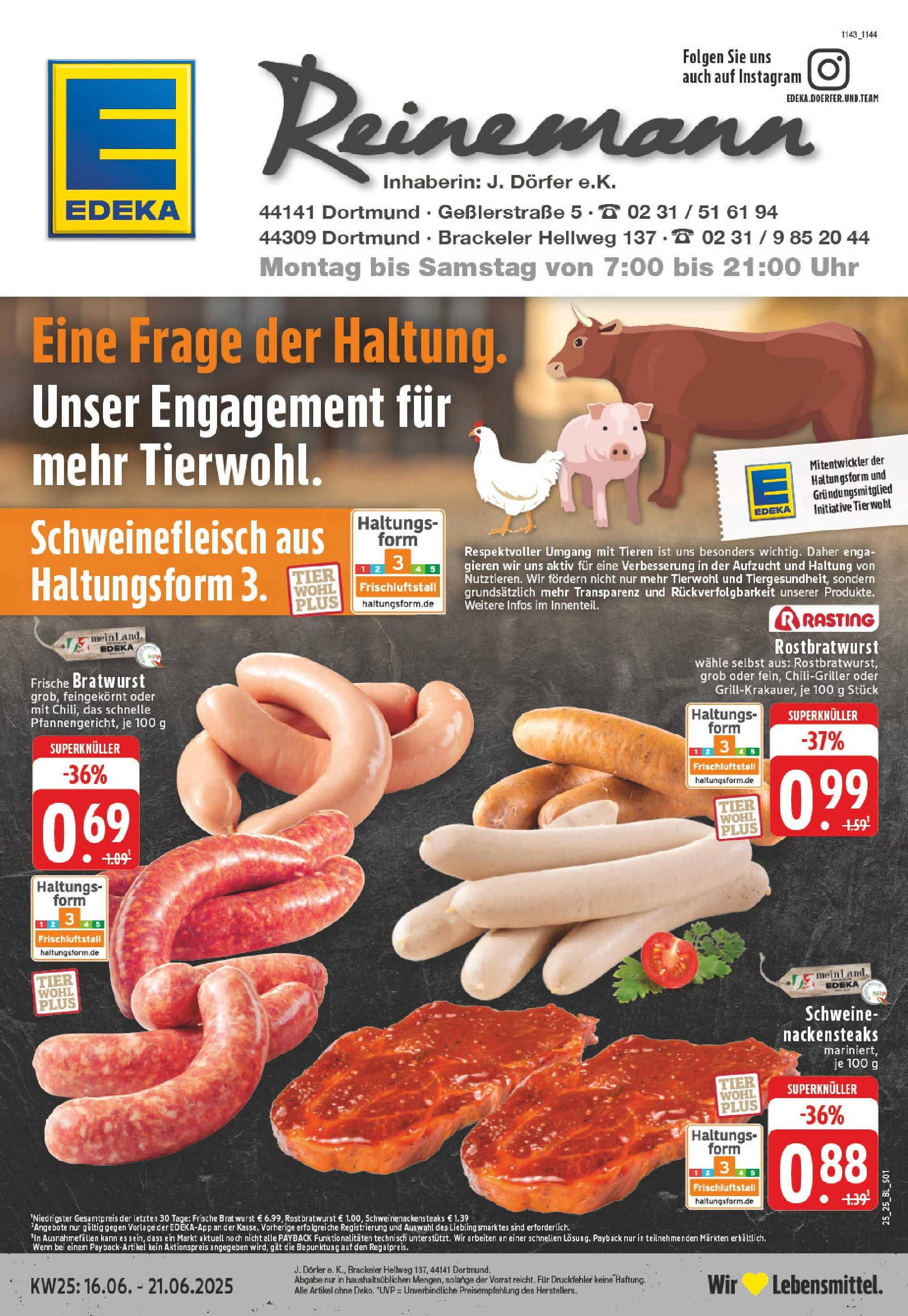 EDEKA Prospekt ab 15.06.2025 - Prospekt Dortmund-Brackel Online Vorschau von dem Prospekt des Geschäftes Edeka, gültig ab dem 15.06.2025