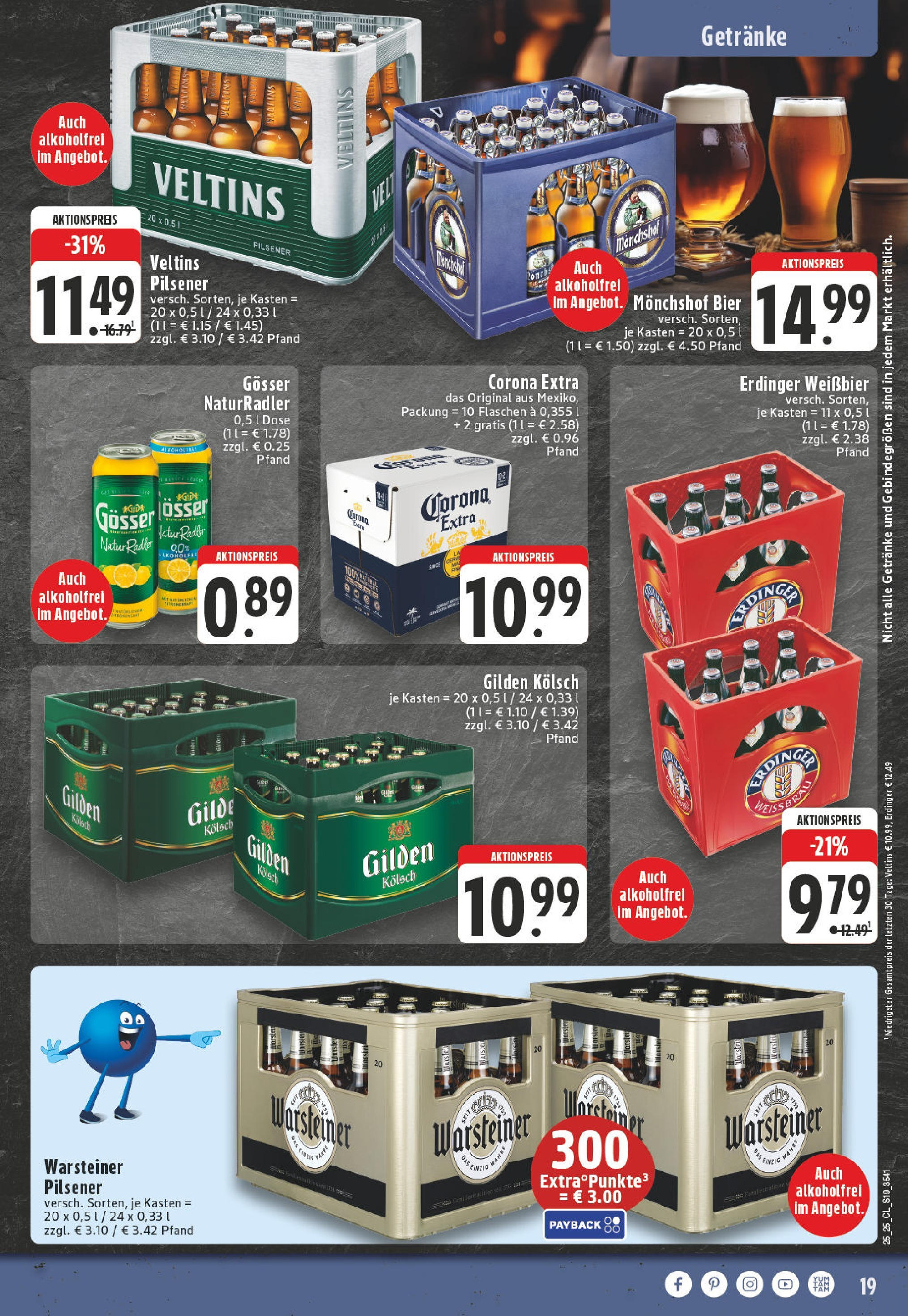 Edeka prospekt Lindlar	 (ab 15.06.2025) » Angebote Online | Seite: 19 | Produkte: Monchshof, Bier, Weißbier, Warsteiner