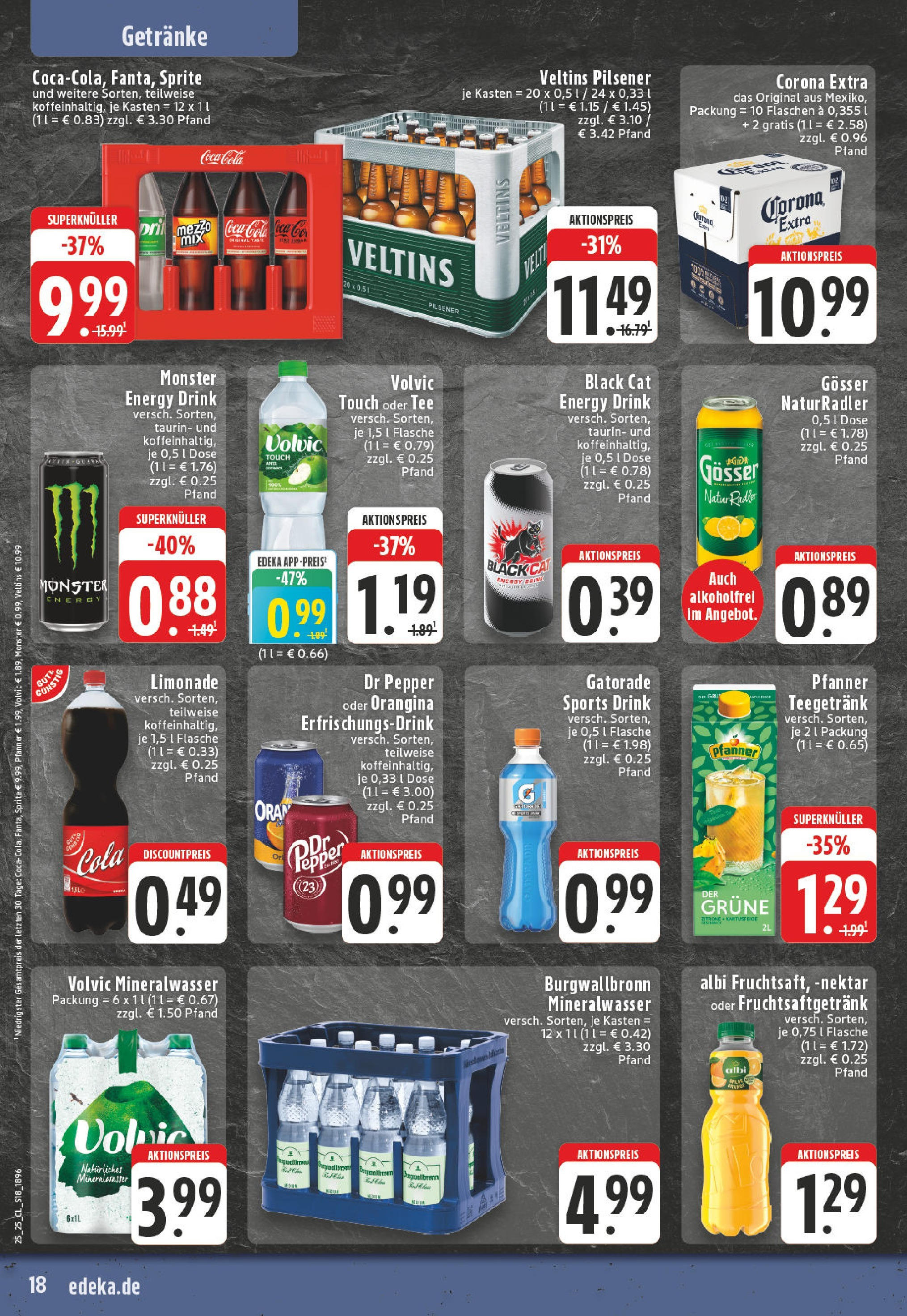 Edeka prospekt Lünen	 (ab 15.06.2025) » Angebote Online | Seite: 18 | Produkte: Energy, Limonade, Volvic, Veltins
