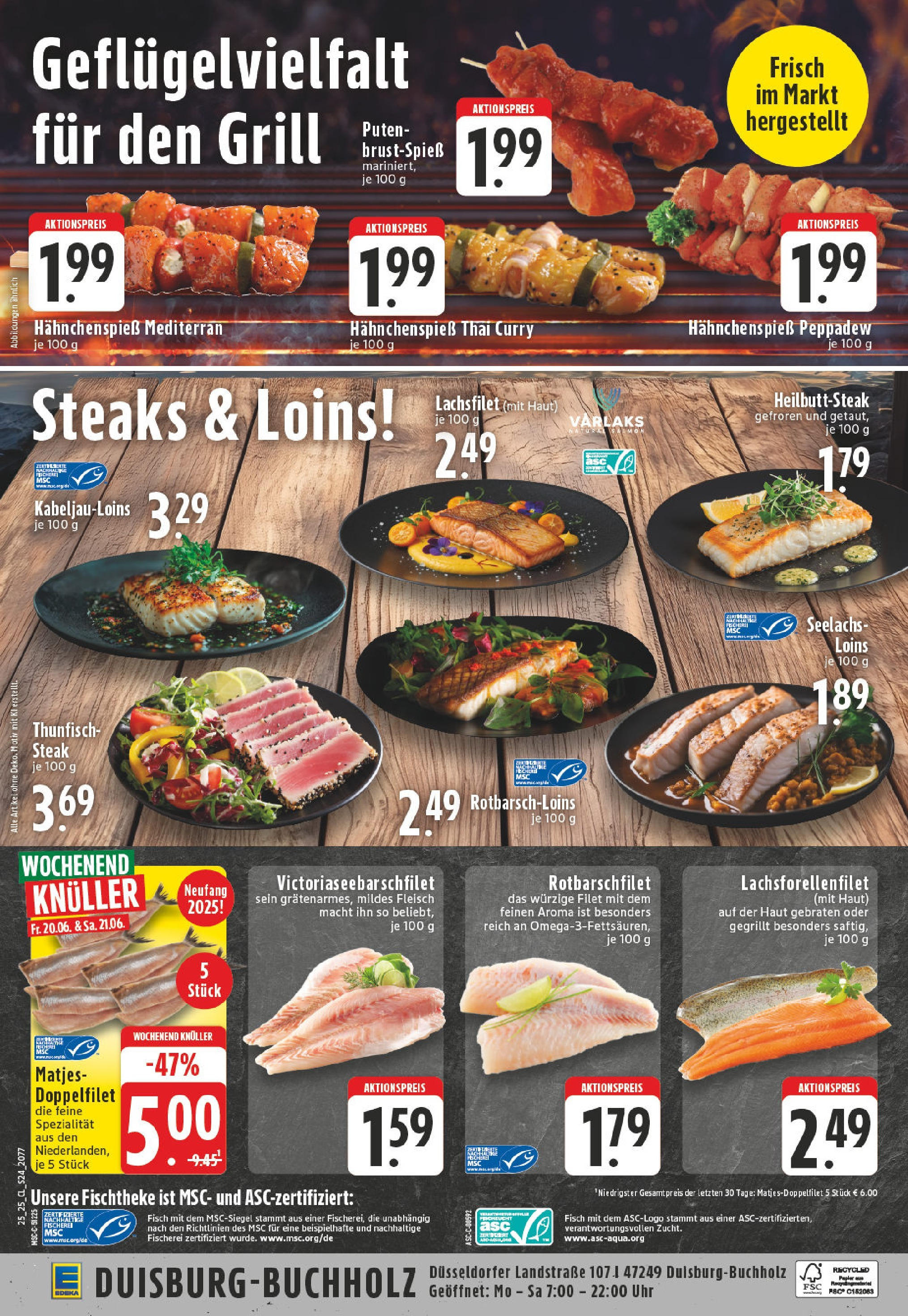 Edeka prospekt Duisburg	 (ab 15.06.2025) » Angebote Online | Seite: 24 | Produkte: Thunfisch, Fisch, Steak, Fleisch