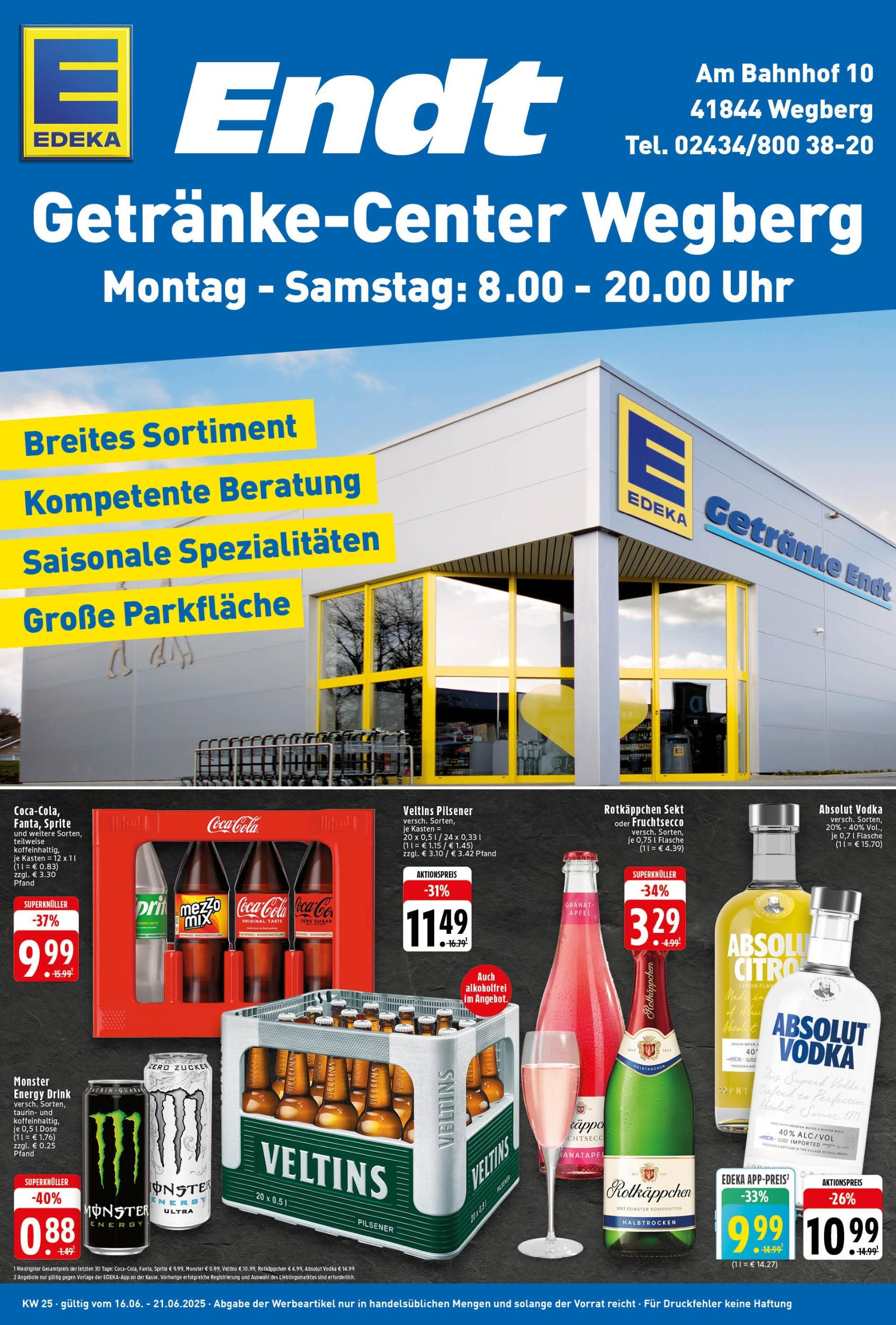 EDEKA Prospekt ab 15.06.2025 - Prospekt Wegberg Online Vorschau von dem Prospekt des Geschäftes Edeka, gültig ab dem 15.06.2025