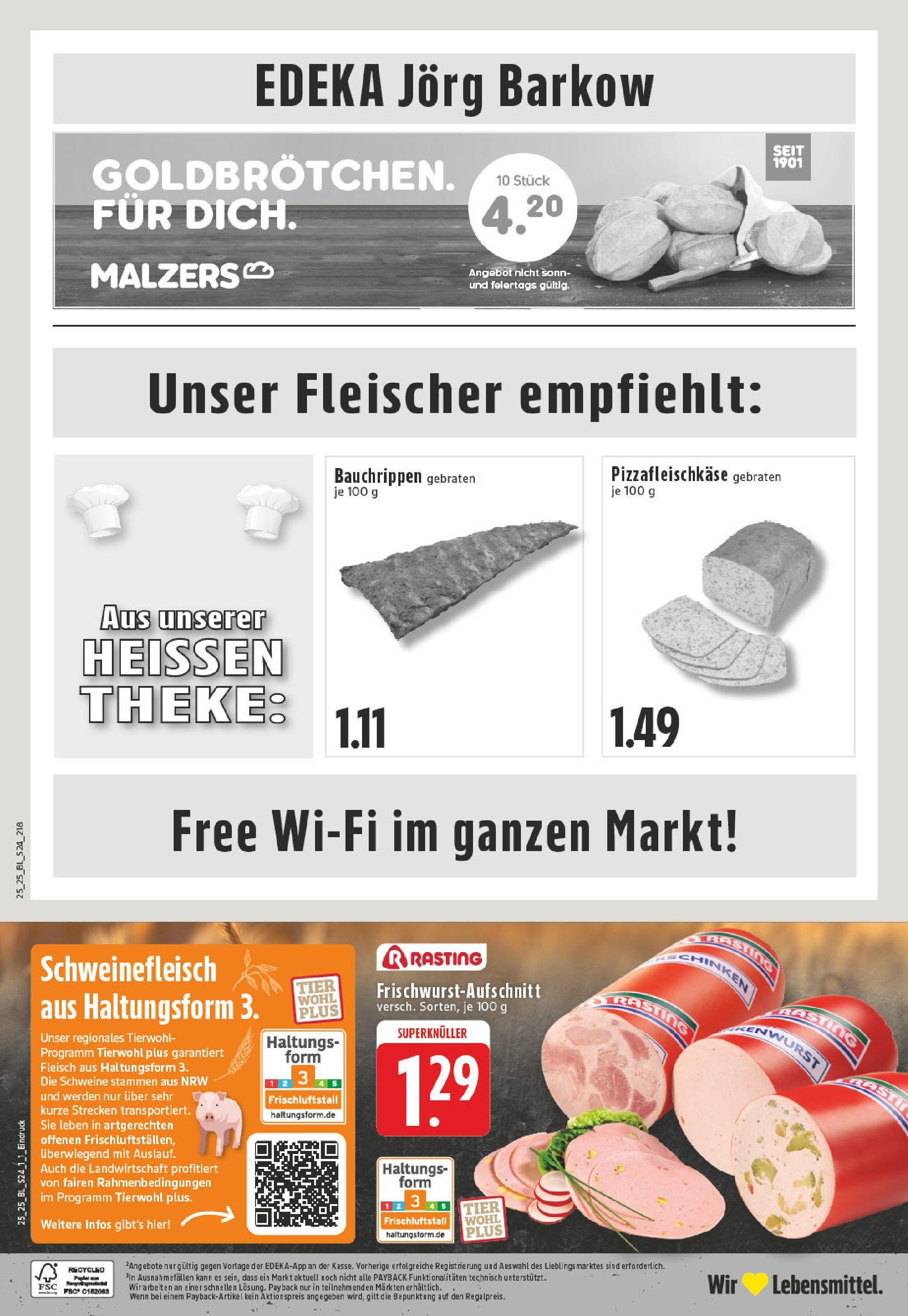 Edeka prospekt Oberhausen	 (ab 15.06.2025) » Angebote Online | Seite: 24 | Produkte: Schinken, Pizza, Schweinefleisch, Fleisch