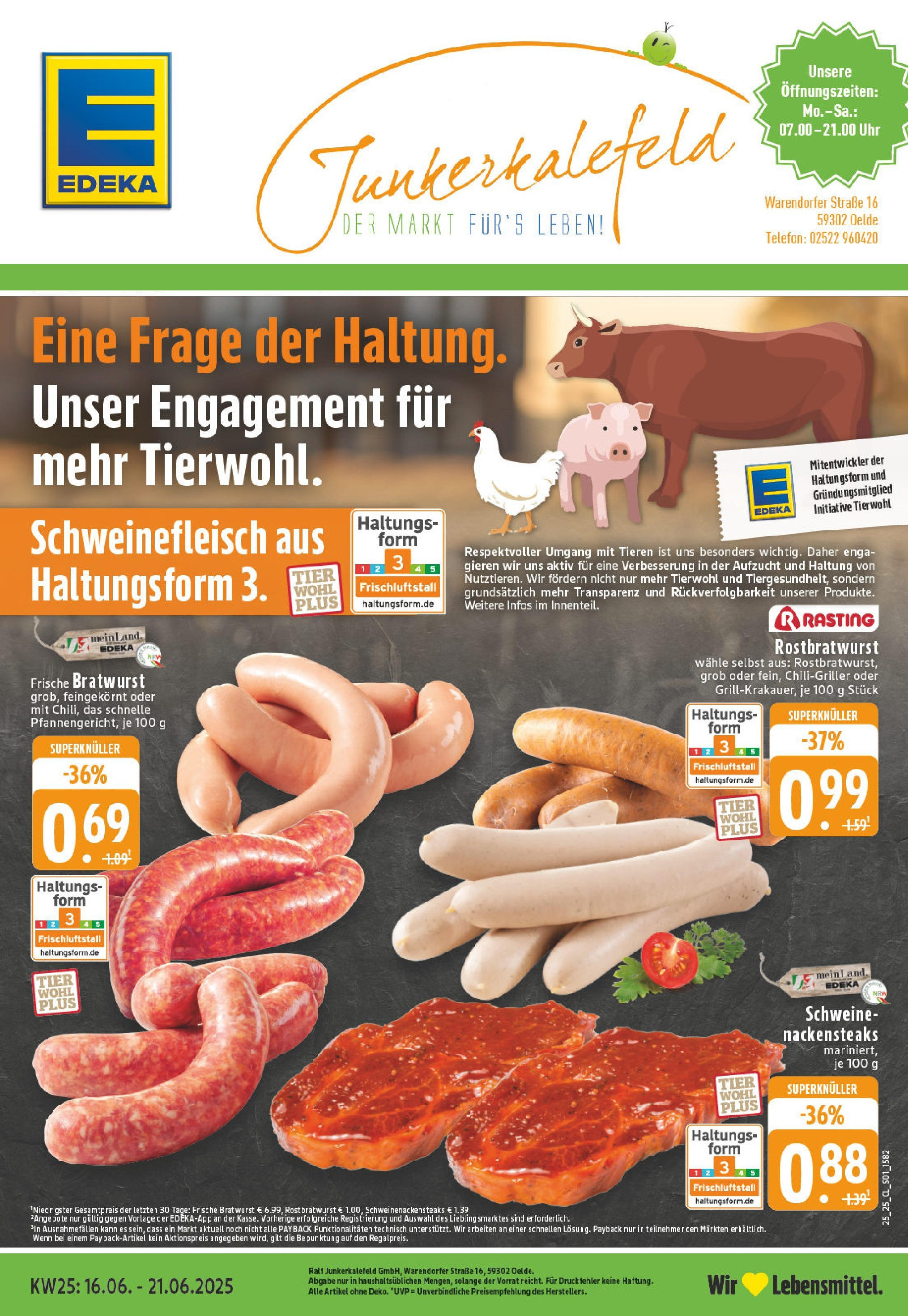 EDEKA Prospekt ab 15.06.2025 - Prospekt Oelde Online Vorschau von dem Prospekt des Geschäftes Edeka, gültig ab dem 15.06.2025