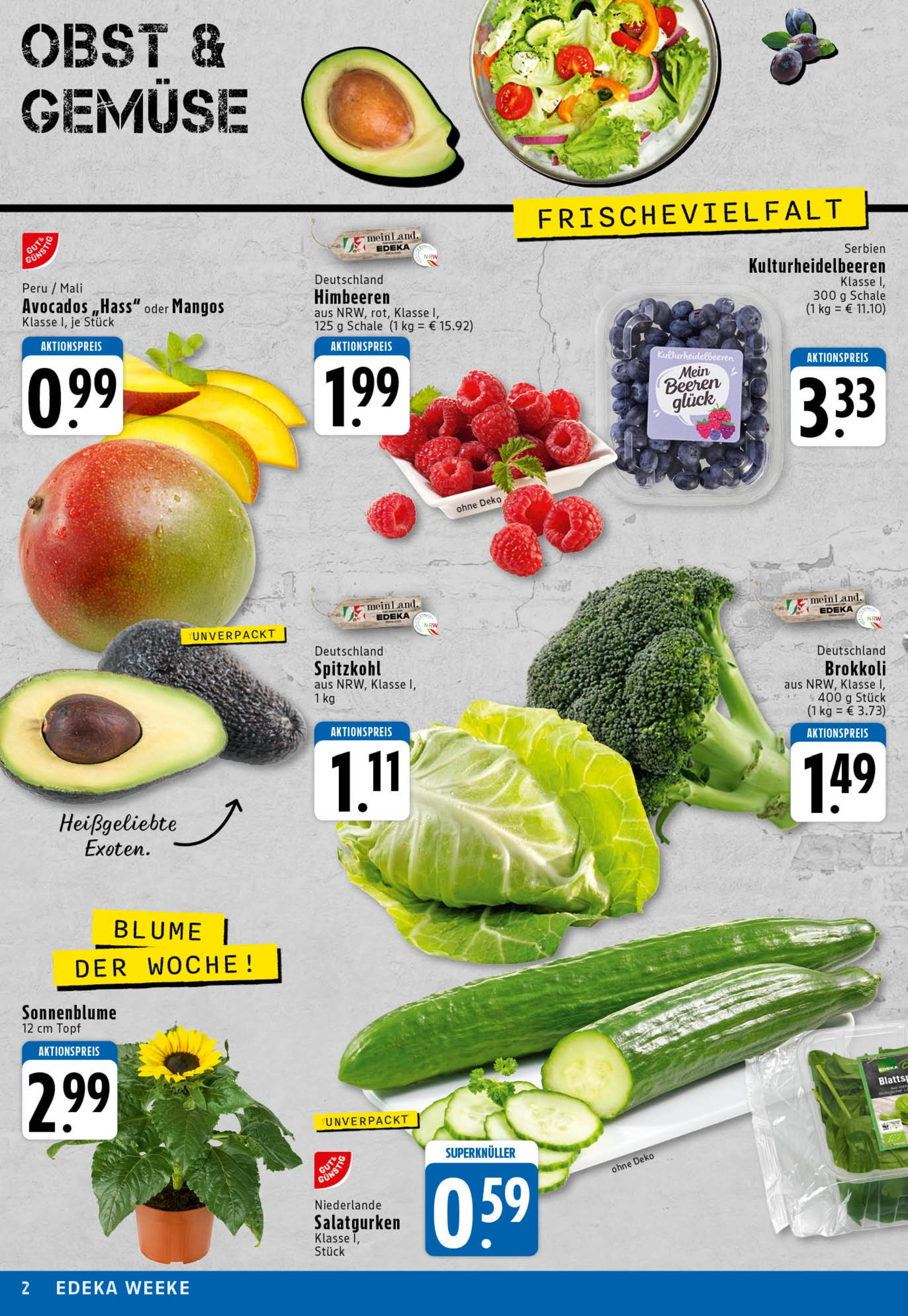 Edeka prospekt Köln	 (ab 15.06.2025) » Angebote Online | Seite: 2 | Produkte: Himbeeren, Gemüse, Obst, Brokkoli