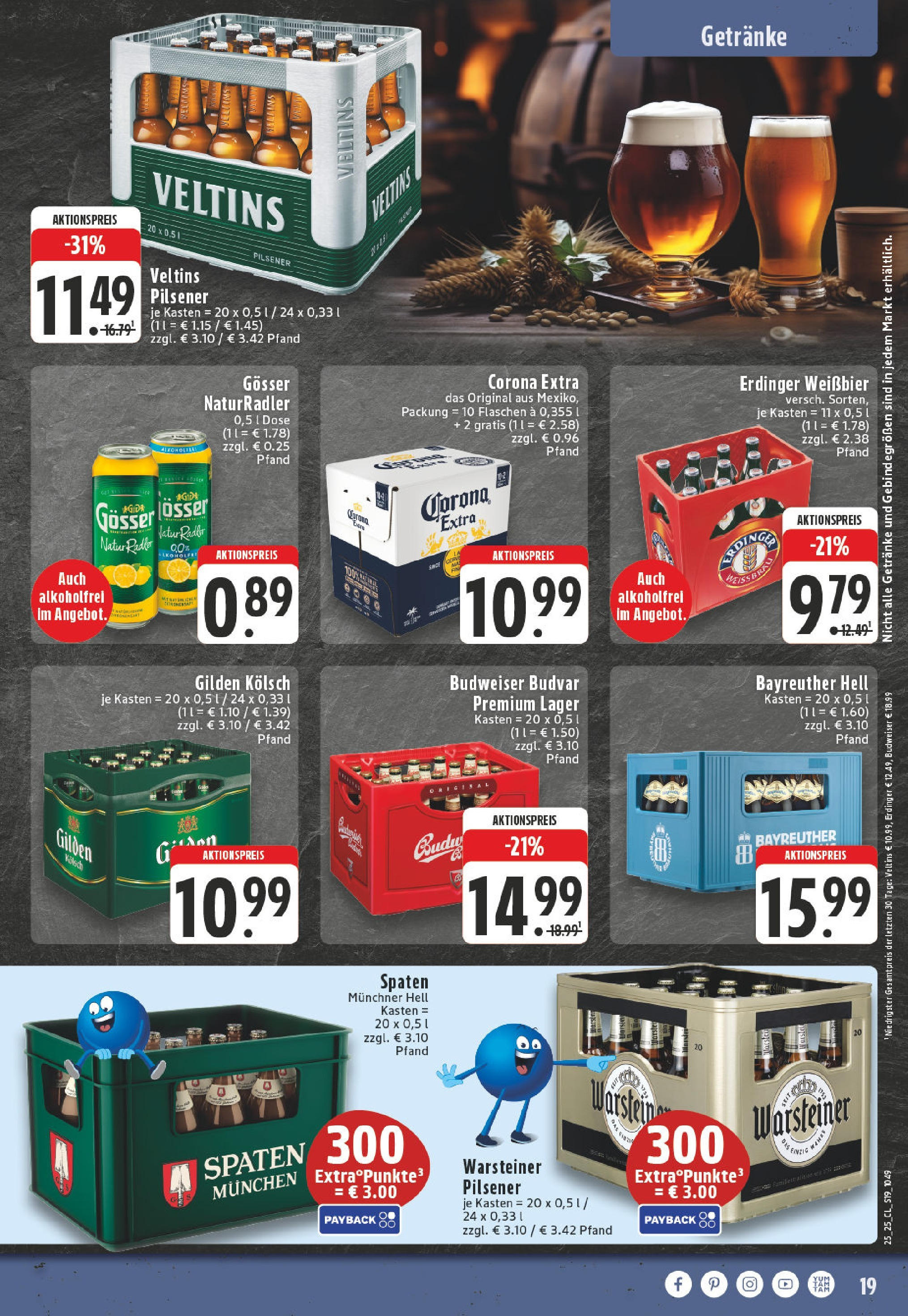 Edeka prospekt Kempenich	 (ab 15.06.2025) » Angebote Online | Seite: 19 | Produkte: Weißbier, Radler, Budweiser, Veltins
