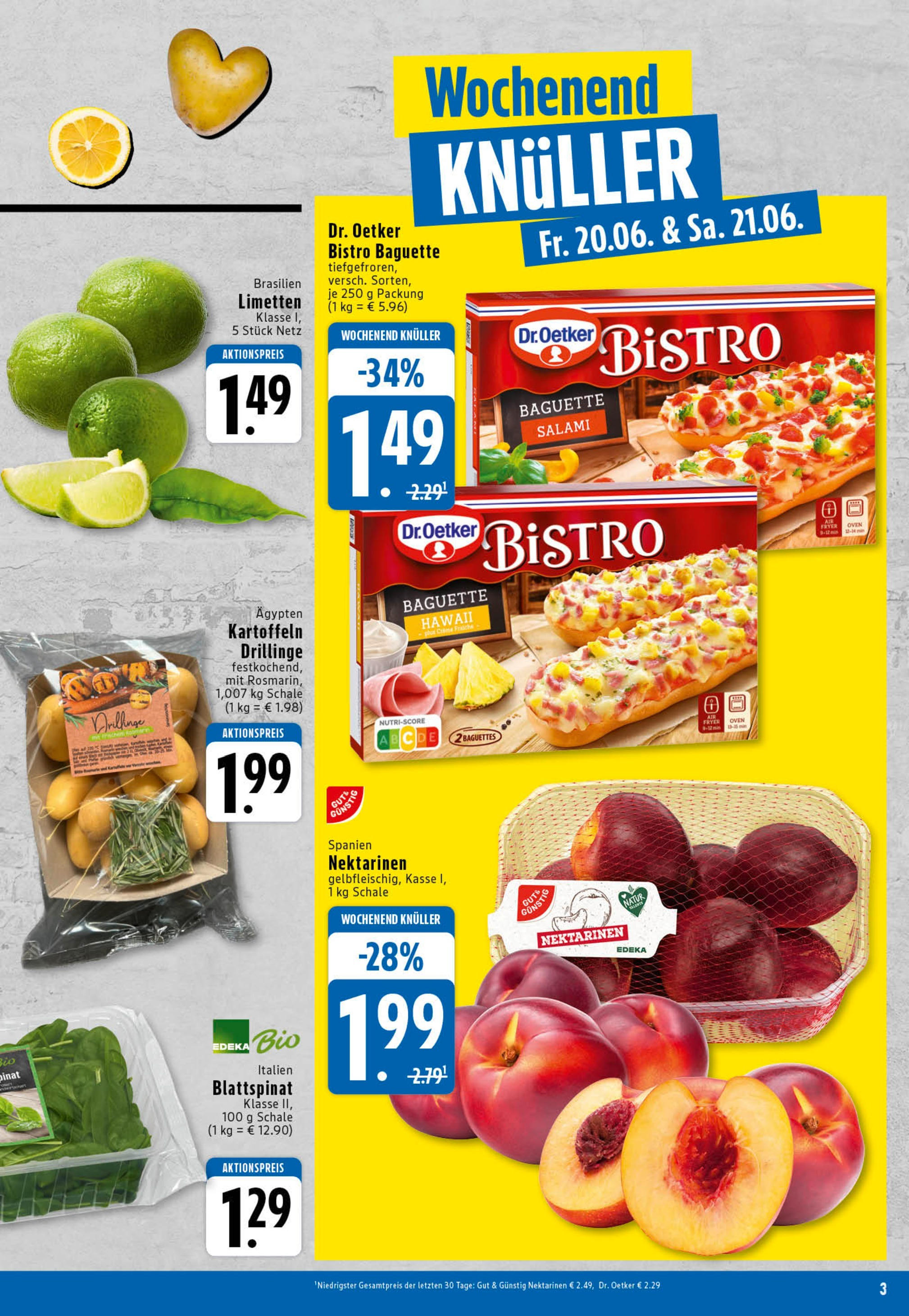 Edeka prospekt Köln	 (ab 15.06.2025) » Angebote Online | Seite: 3 | Produkte: Nektarinen, Limetten, Creme, Kartoffeln