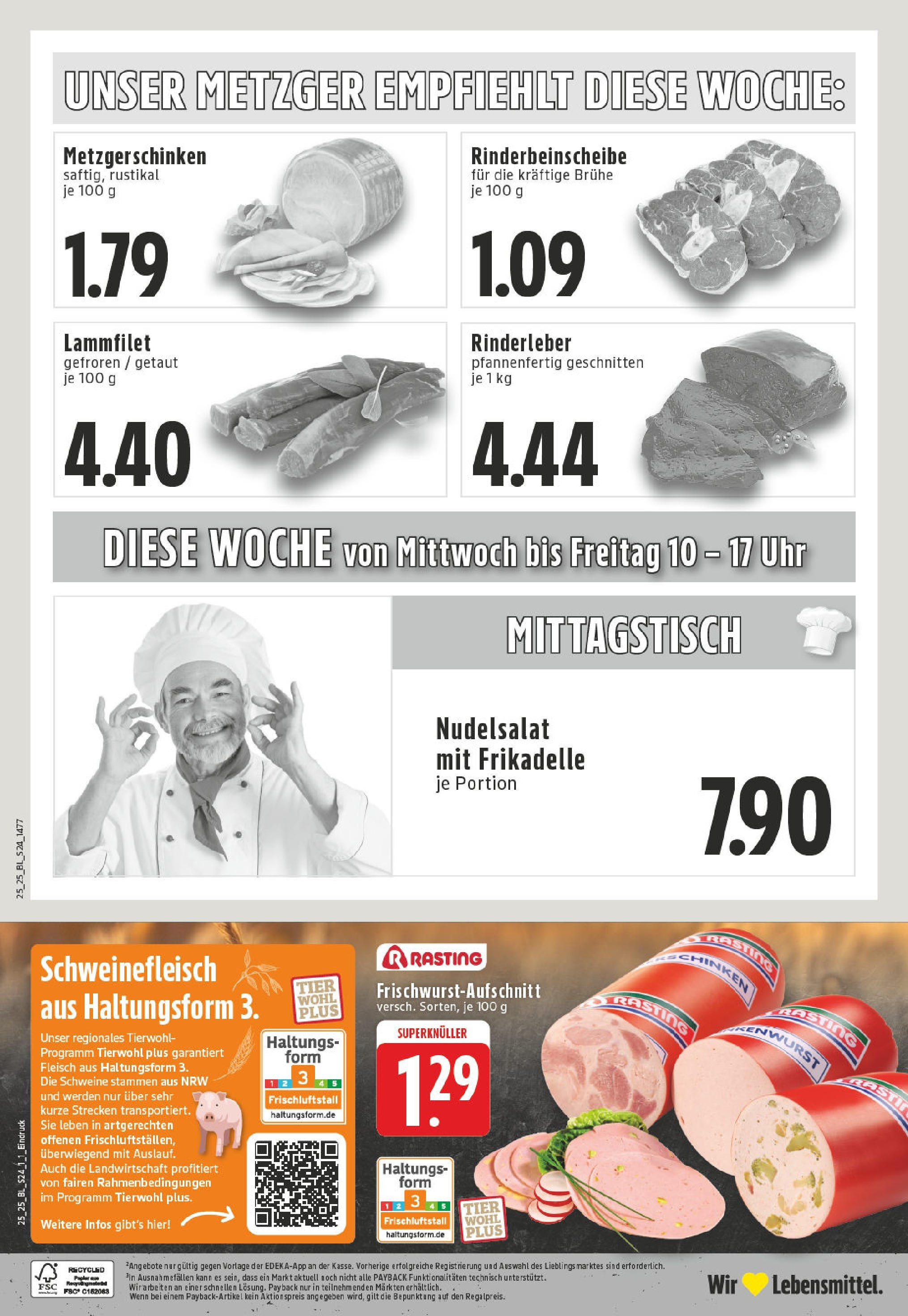 Edeka prospekt Bottrop	 (ab 15.06.2025) » Angebote Online | Seite: 24 | Produkte: Schinken, Schweinefleisch, Fleisch, Uhr