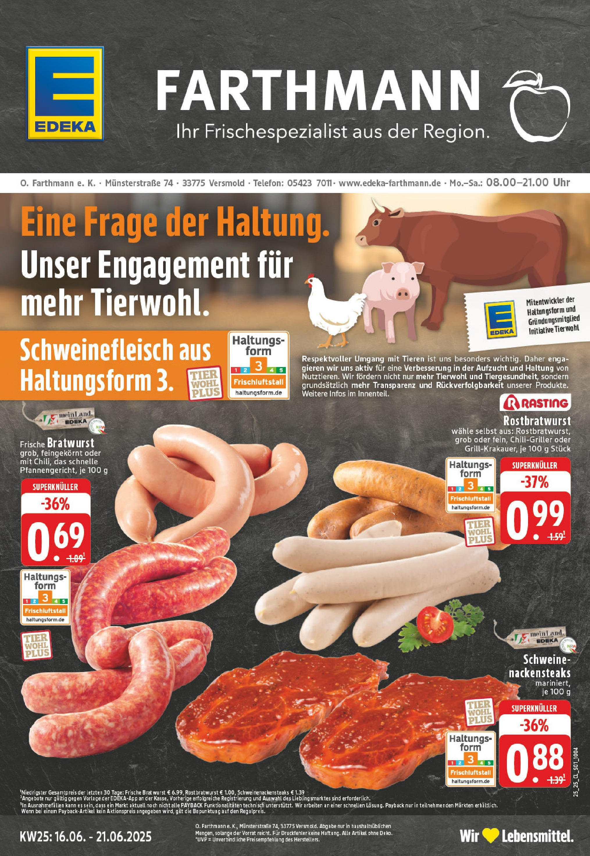 EDEKA Prospekt ab 15.06.2025 - Prospekt Versmold Online Vorschau von dem Prospekt des Geschäftes Edeka, gültig ab dem 15.06.2025