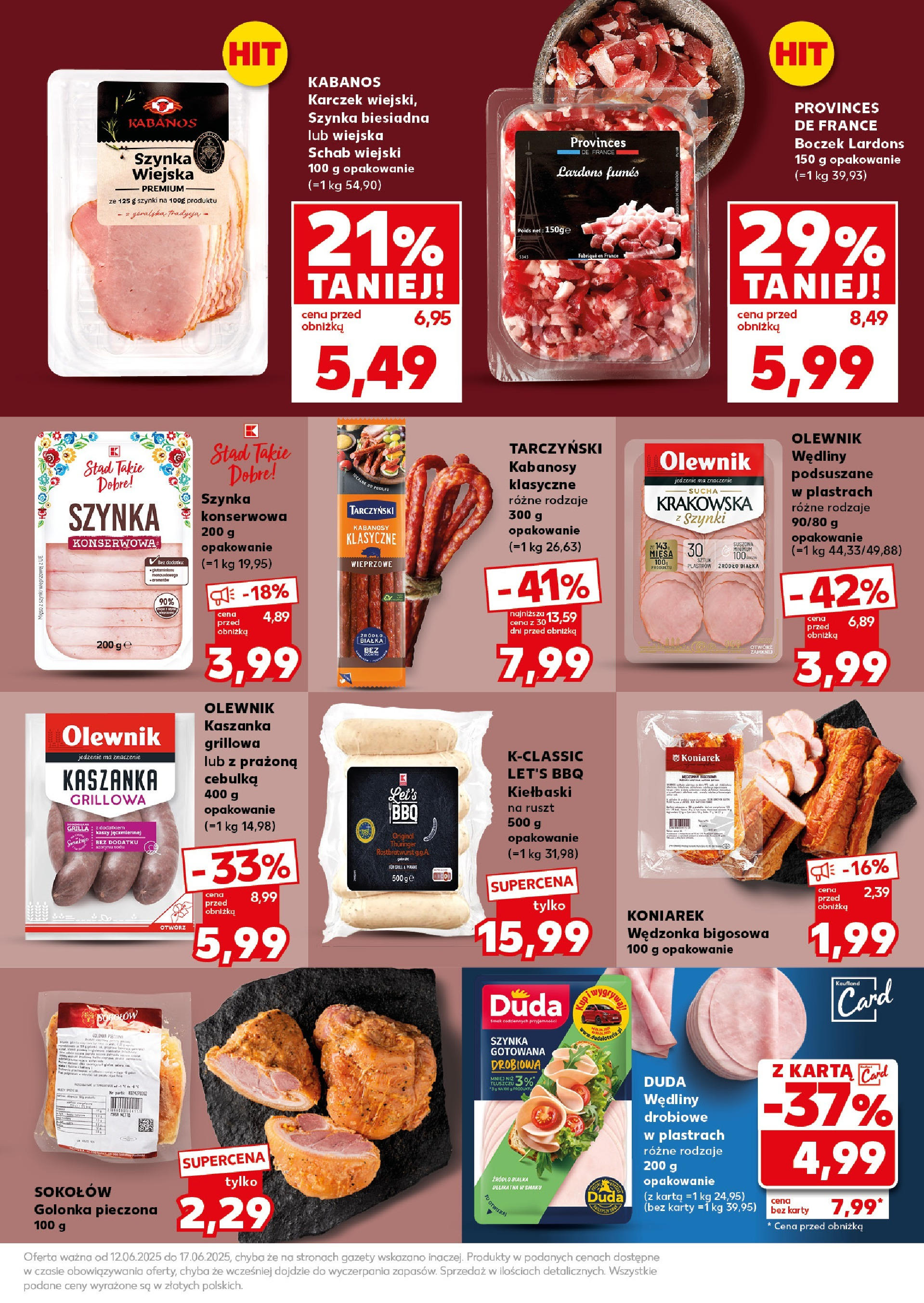 Kaufland gazetka - Super Sobota od 14.06.2025 - od jutra PDF | Strona: 17 | Produkty: Karta, Kaszanka, Kiełbaski, Ruszt