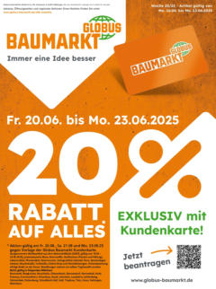 Vorschau von dem Prospekt des Geschäftes Globus Baumarkt, gültig ab dem 15.06.2025