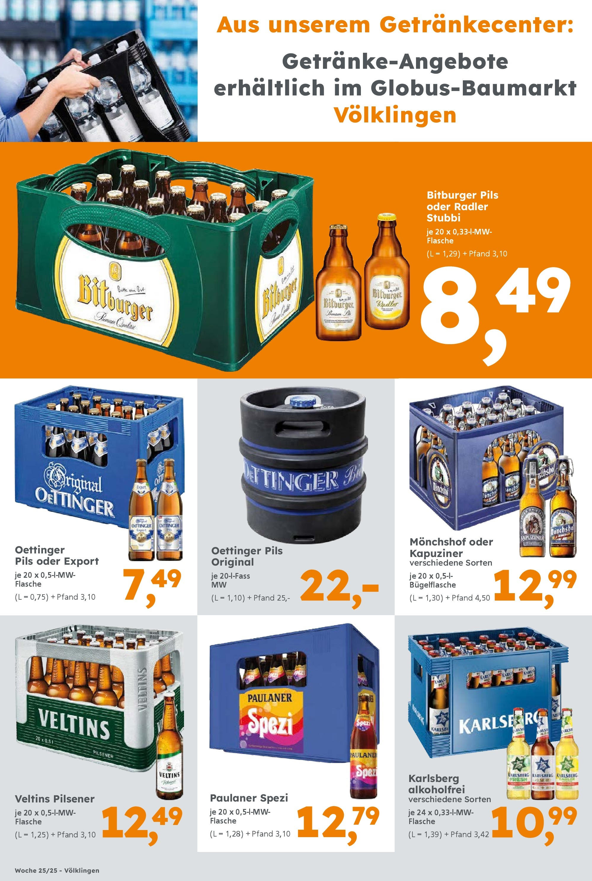 Globus Baumarkt prospekt Heusweiler	 (ab 15.06.2025) zum Blättern | Seite: 4 | Produkte: Bitburger, Monchshof, Paulaner spezi, Radler