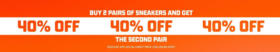 Buy 2 pairs of sneakers and get 40% off