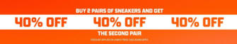 Buy 2 pairs of sneakers and get 40% off