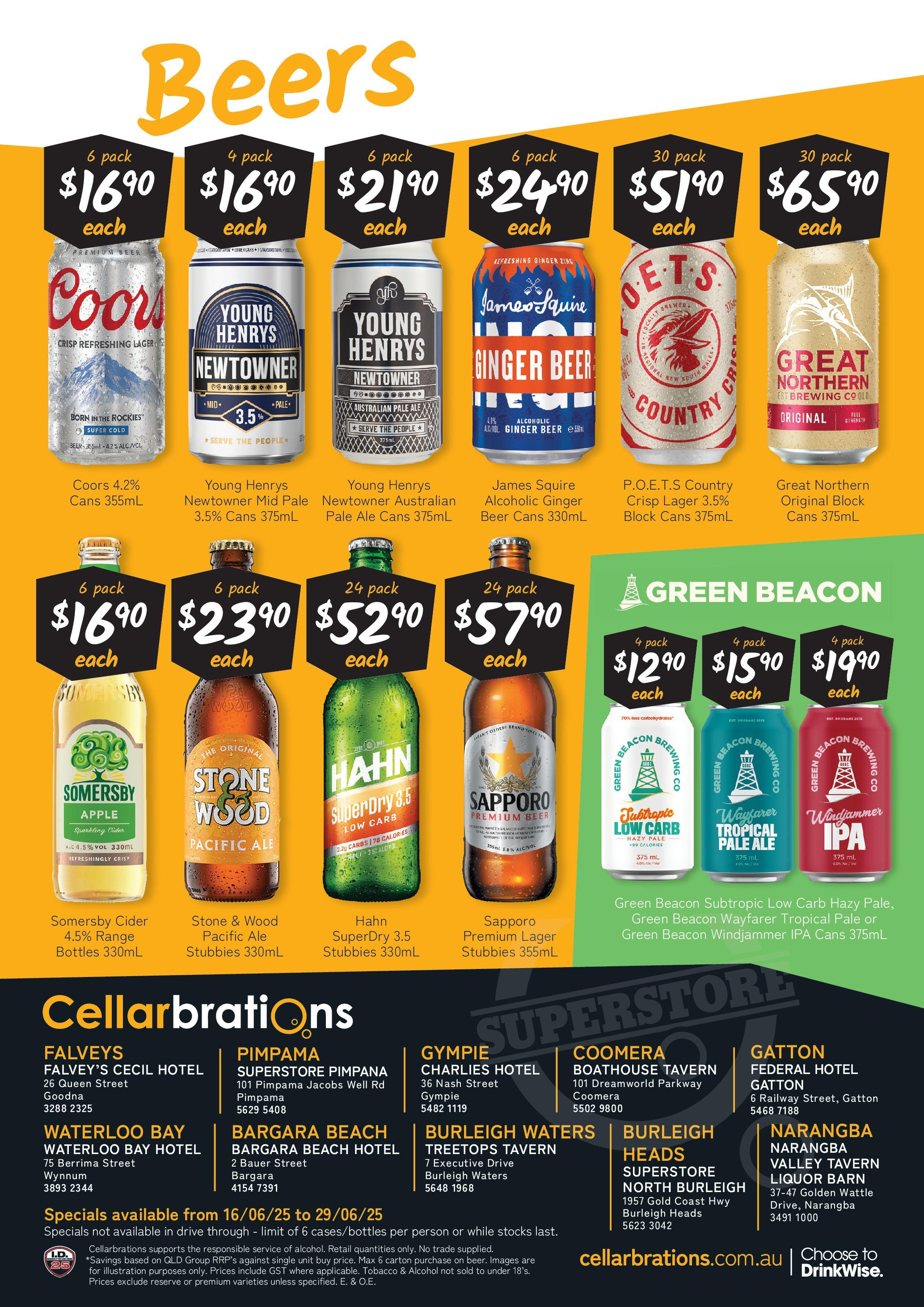 Cellarbrations - World Bourbon Day. QLD 16/06 - 15/06/2025 > weekly / monthly specials | Page: 6 | Products: Pack 24 canettes Coca, Ginger, Beer, Wood