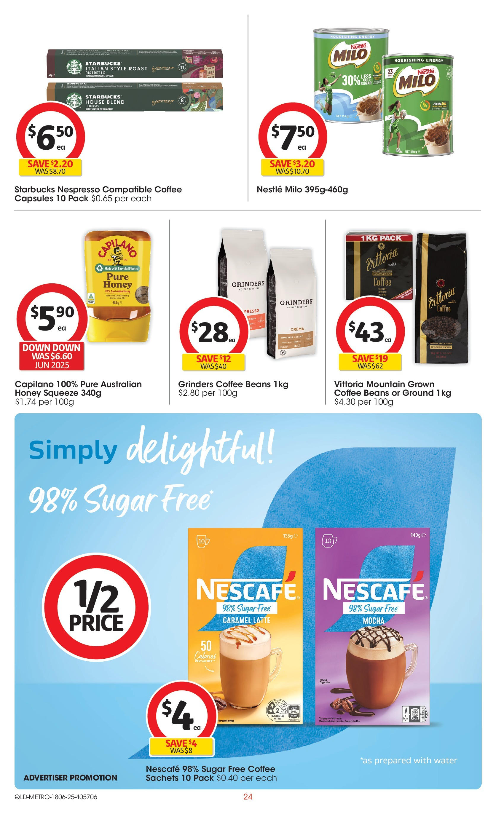 ﻿﻿Coles catalogue valid from 17/06/2025 > Online Australia | Page: 24 | Products: Coffee, Pince de crabe, Tie, Allée de jardin à dérouler