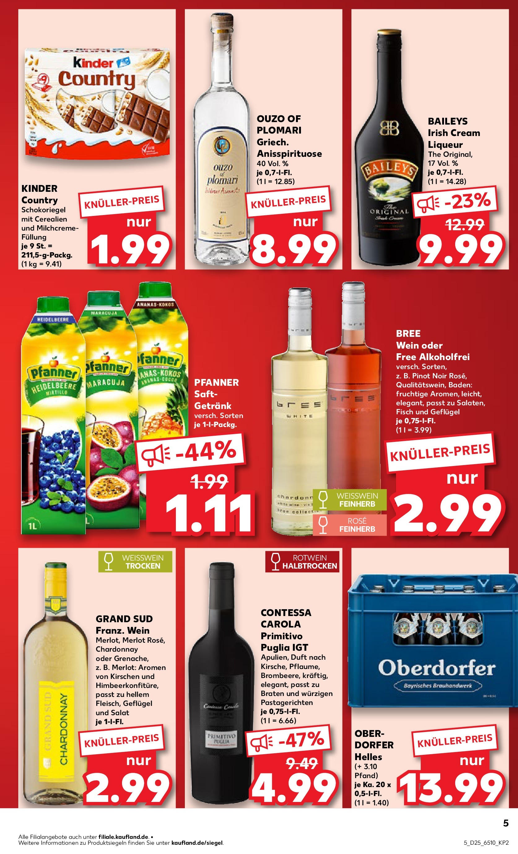 Prospekt Kaufland ab 18.06.2025 » Angebote Online zum Blättern | Seite: 5 | Produkte: Ouzo, Merlot, Duft, Kinder country