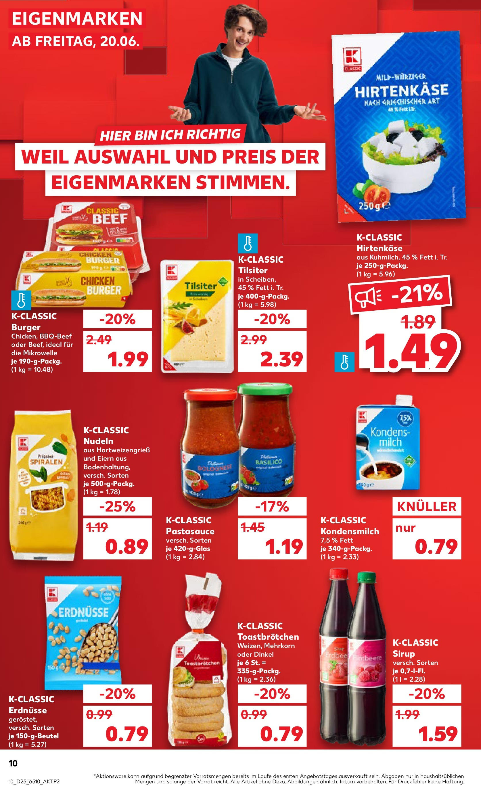 Prospekt Kaufland ab 18.06.2025 » Angebote Online zum Blättern | Seite: 10 | Produkte: Mikrowelle, Erdnüsse, Milch, Nudeln