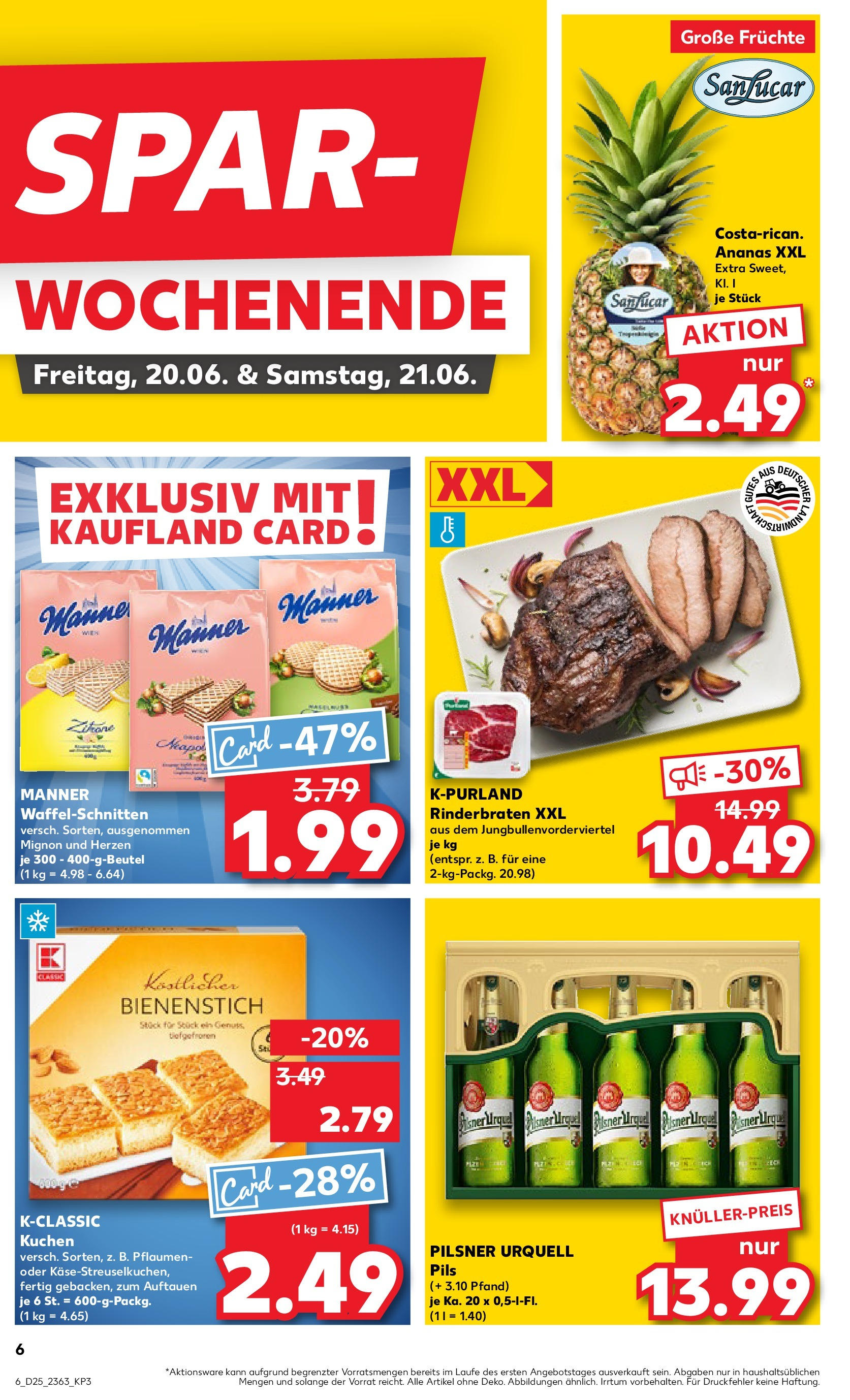 Prospekt Kaufland ab 18.06.2025 » Angebote Online zum Blättern | Seite: 8 | Produkte: Rinderbraten, Ananas, Pilsner urquell, Kuchen