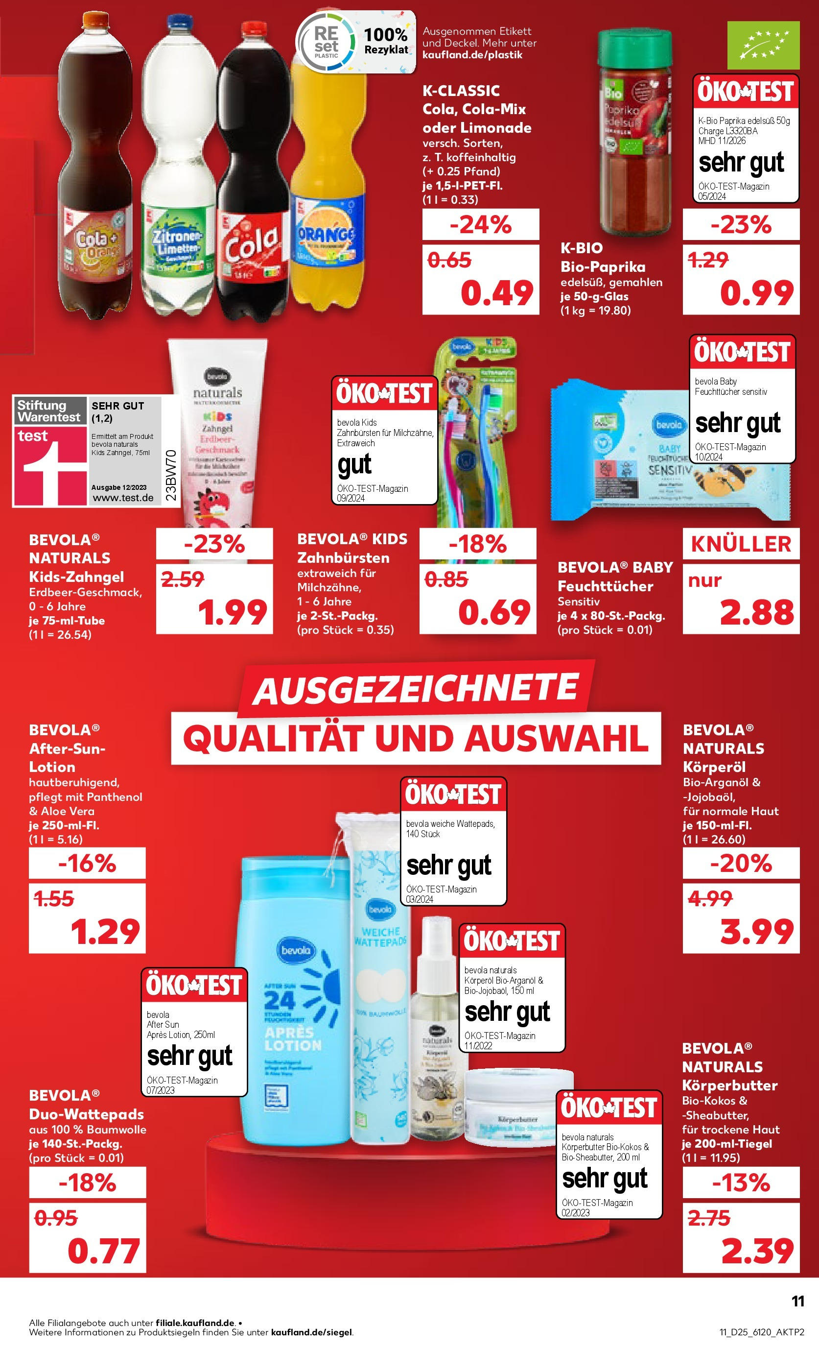 Prospekt Kaufland ab 18.06.2025 » Angebote Online zum Blättern | Seite: 13 | Produkte: Cola, Butter, Paprika, Zitronen