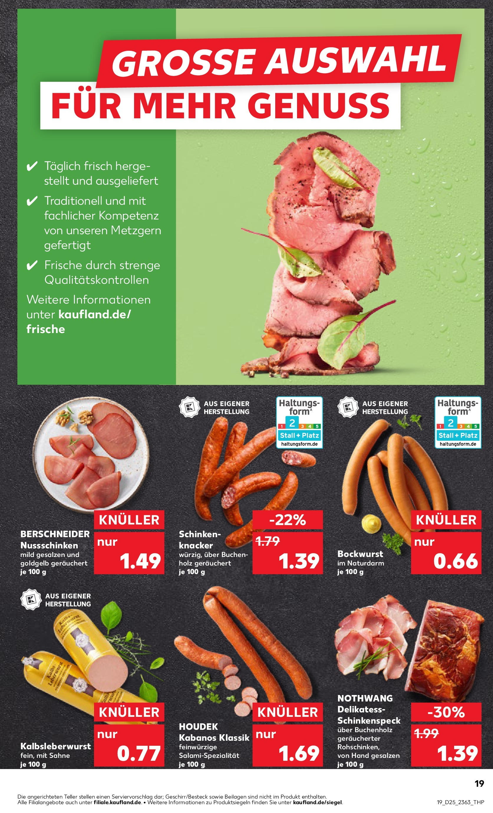Prospekt Kaufland ab 18.06.2025 » Angebote Online zum Blättern | Seite: 19 | Produkte: Bockwurst, Schinken, Sahne