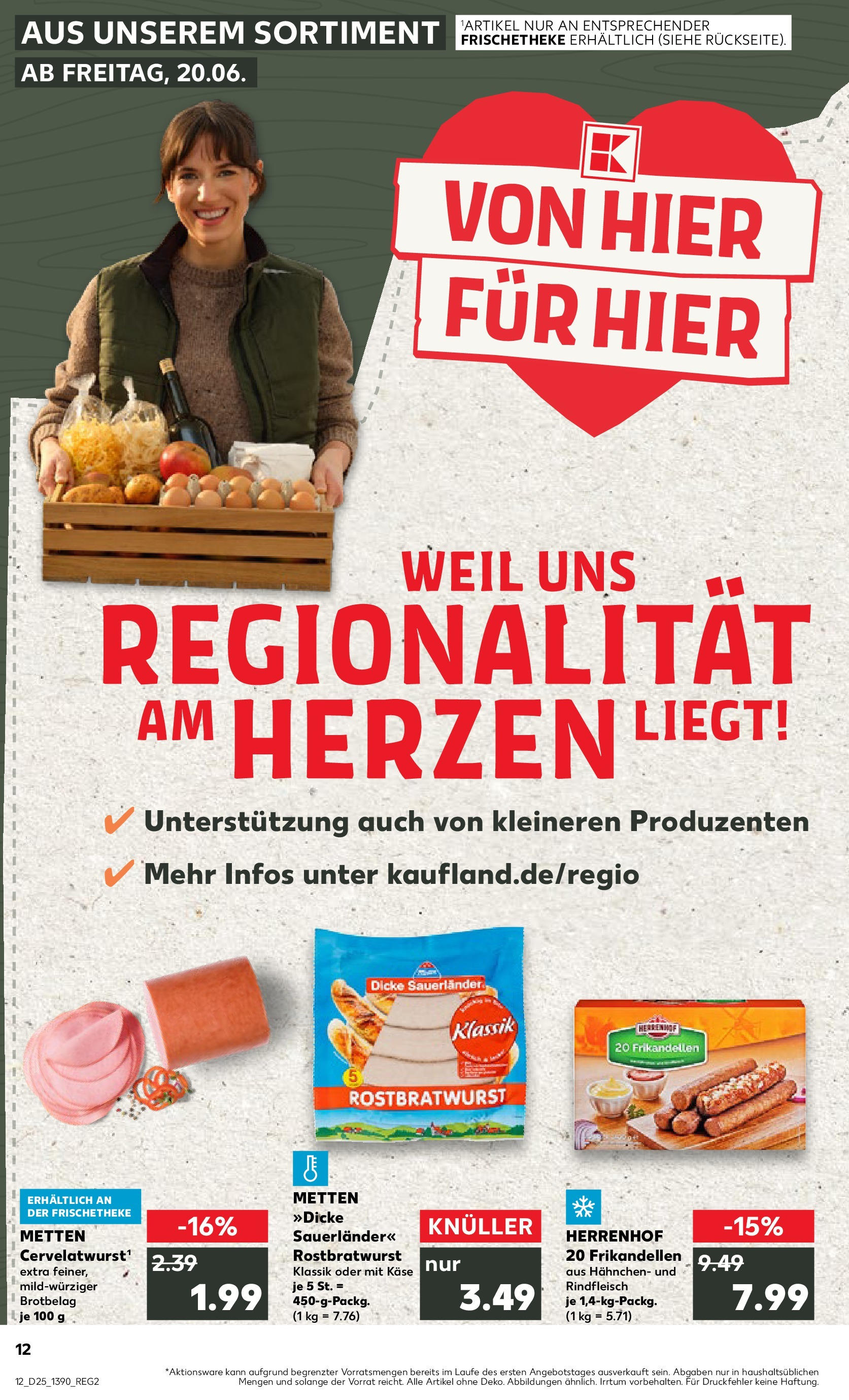 Prospekt Kaufland ab 18.06.2025 » Angebote Online zum Blättern | Seite: 12 | Produkte: Hahnchen, Käse, Rindfleisch