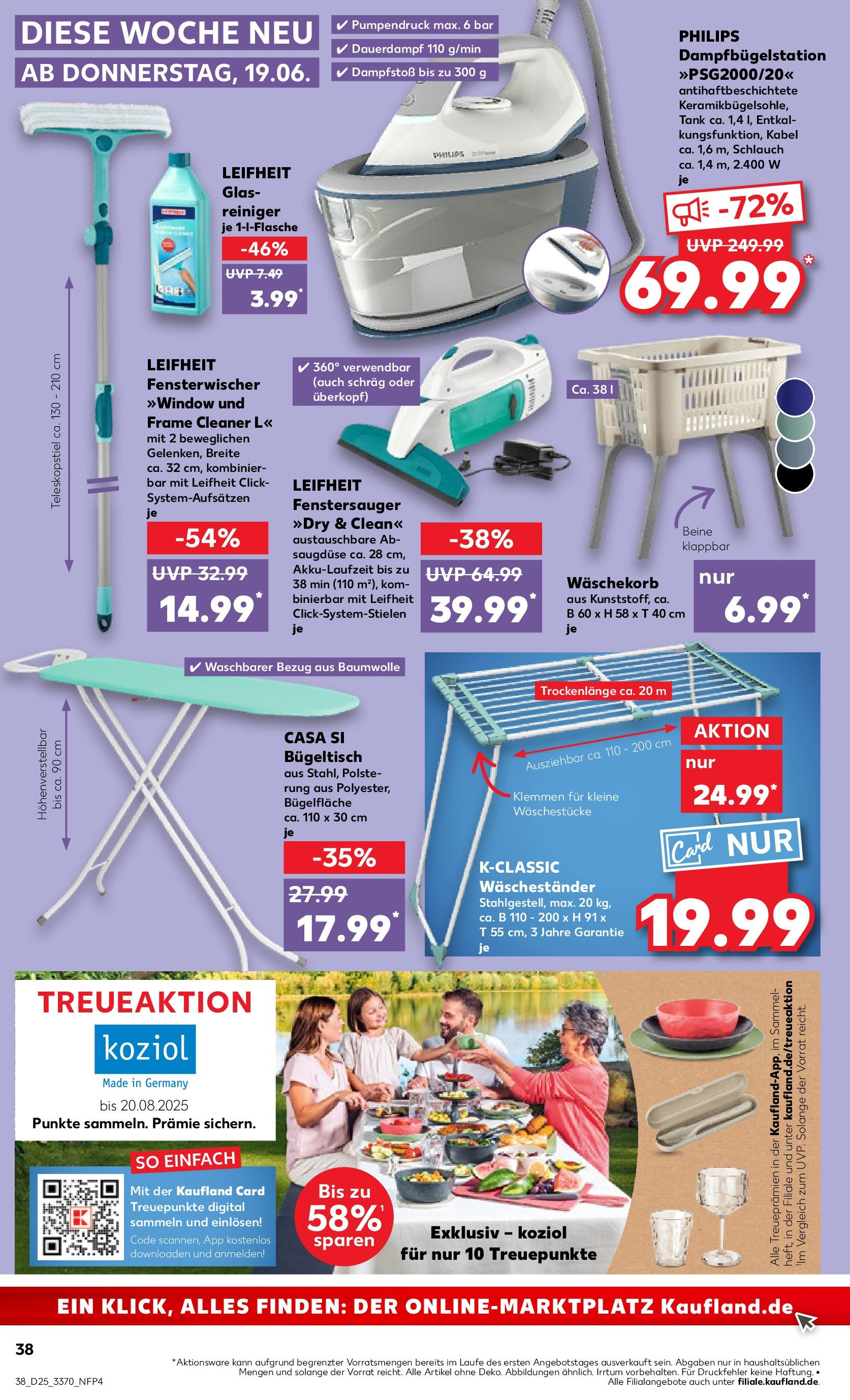 Prospekt Kaufland ab 18.06.2025 » Angebote Online zum Blättern | Seite: 38 | Produkte: Kabel, Philips, Waschestander