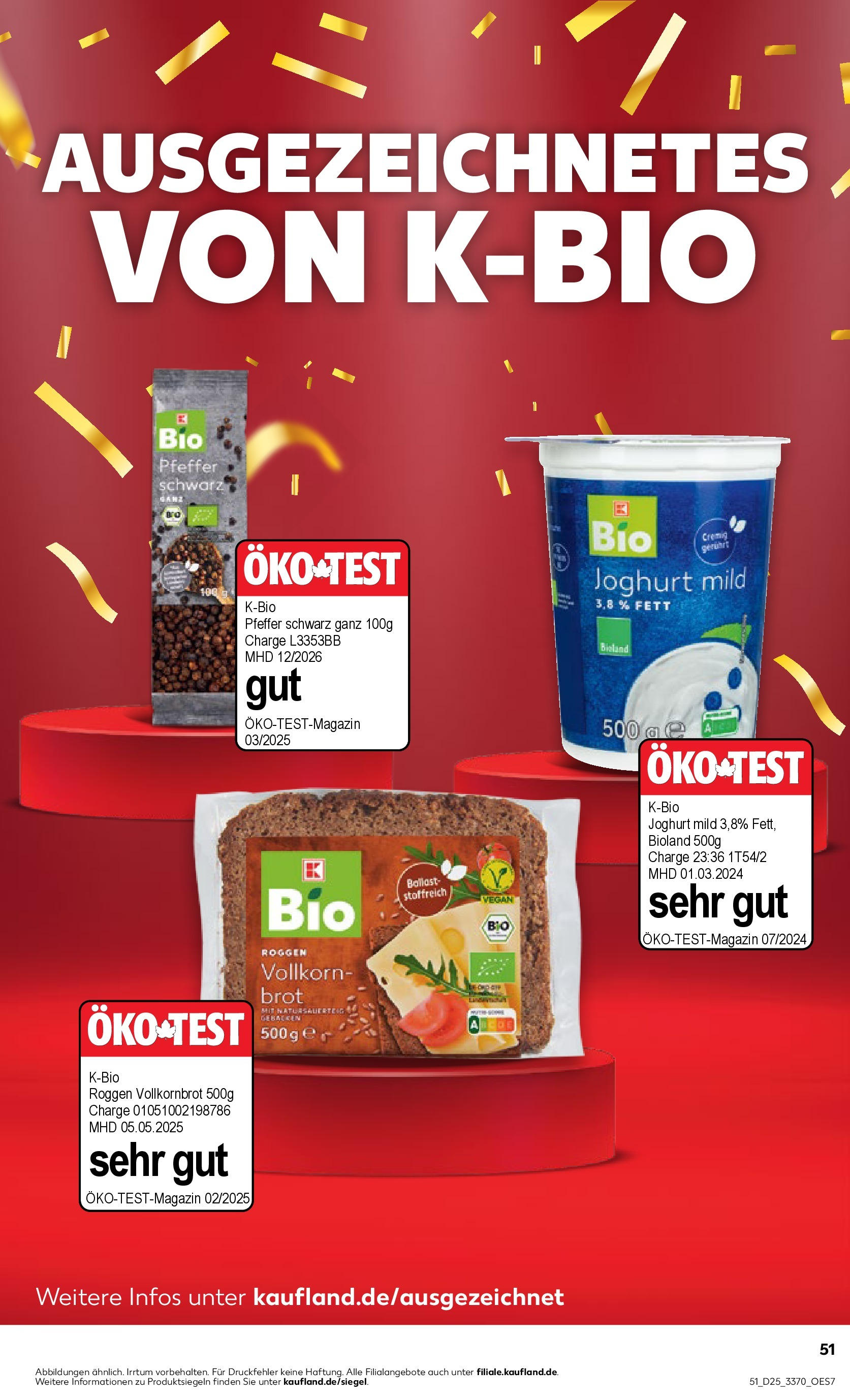 Prospekt Kaufland ab 18.06.2025 » Angebote Online zum Blättern | Seite: 51 | Produkte: Joghurt, Vollkornbrot, Pfeffer, Brot