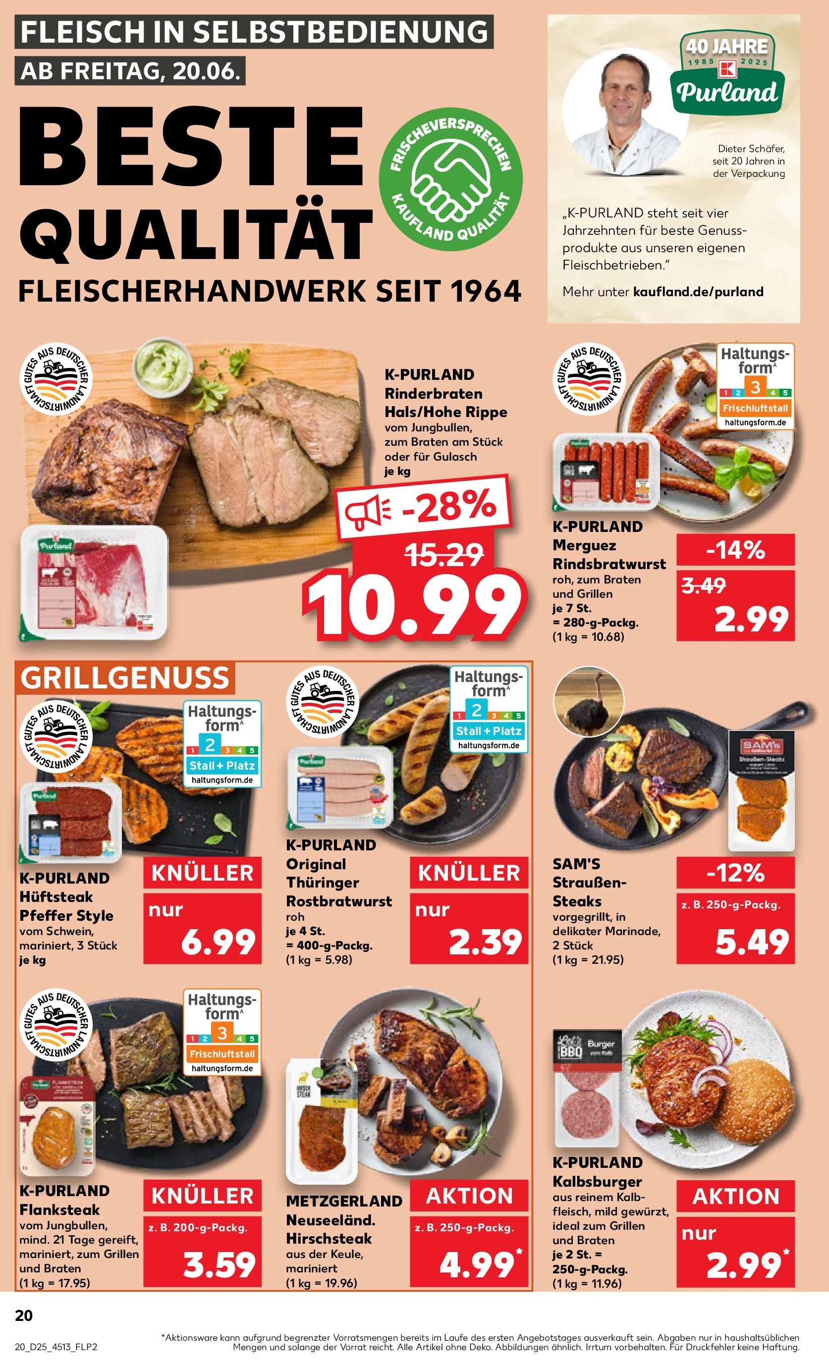 Prospekt Kaufland ab 18.06.2025 » Angebote Online zum Blättern | Seite: 20 | Produkte: Burger, Gulasch, Pfeffer, Fleisch