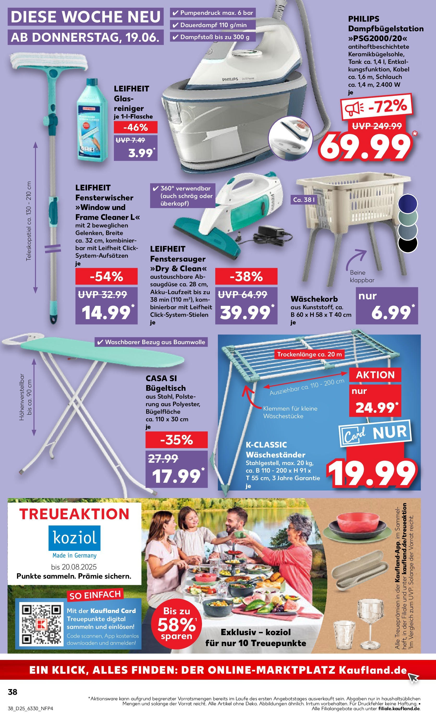Prospekt Kaufland ab 18.06.2025 » Angebote Online zum Blättern | Seite: 38 | Produkte: Kabel, Philips, Waschestander