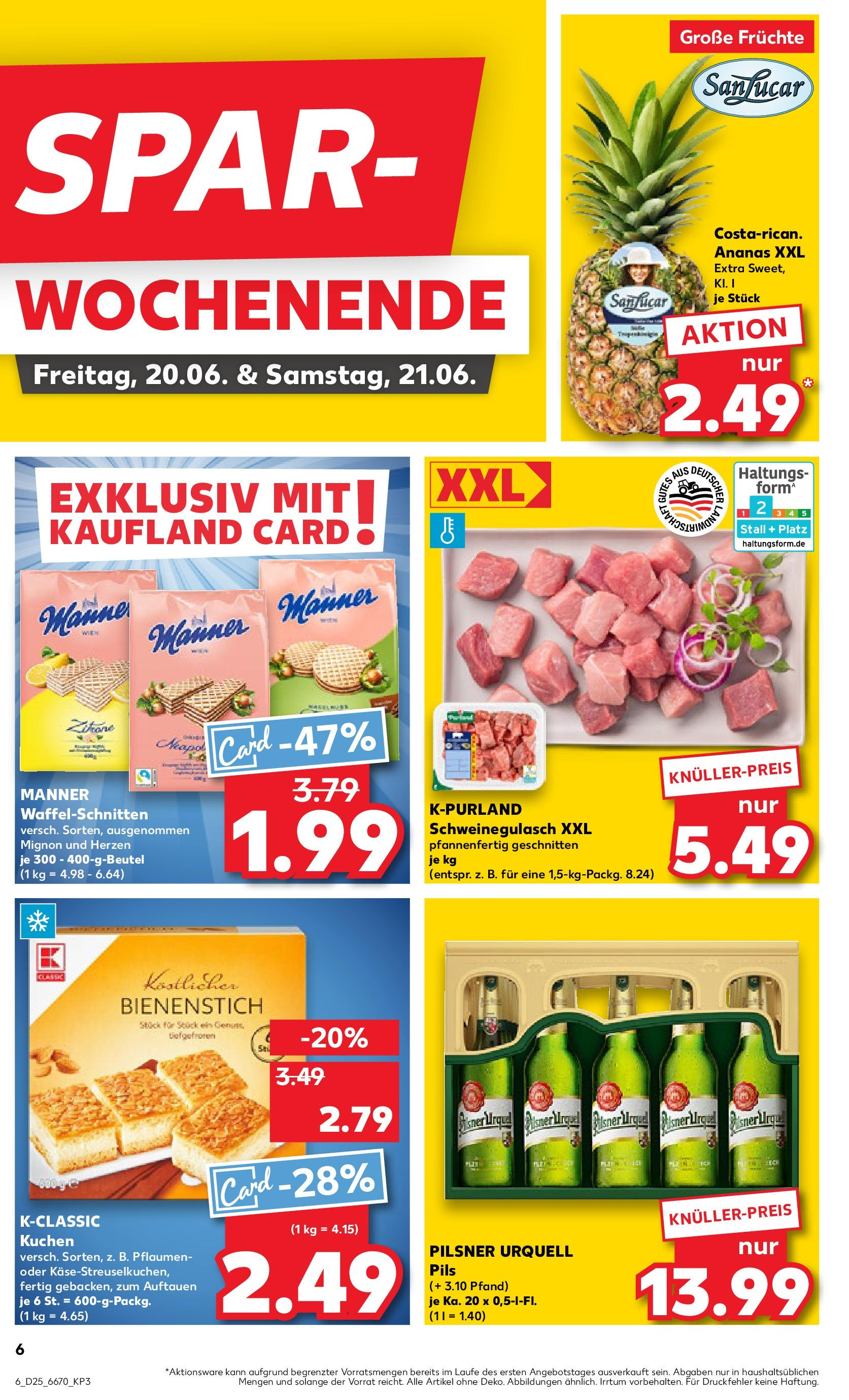 Prospekt Kaufland ab 18.06.2025 » Angebote Online zum Blättern | Seite: 6 | Produkte: Pflaumen, Pils, Ananas, Kuchen