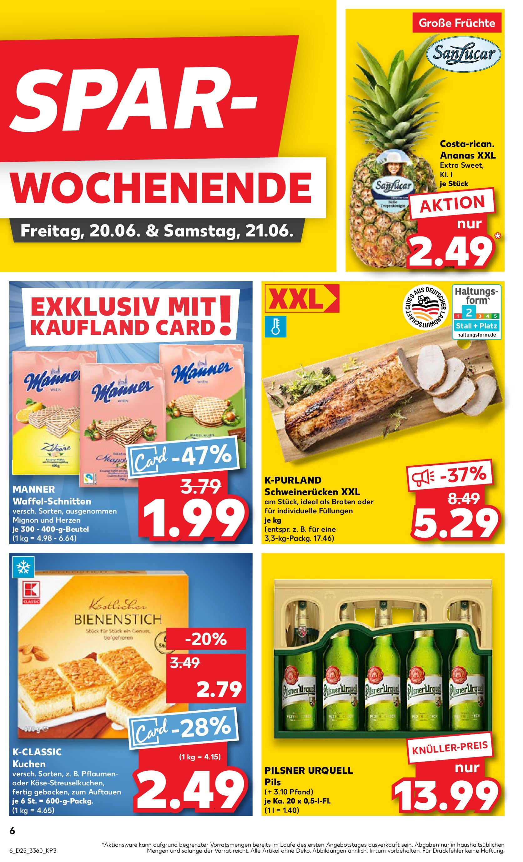 Prospekt Kaufland ab 18.06.2025 » Angebote Online zum Blättern | Seite: 6 | Produkte: Pflaumen, Pilsner urquell, Schweinerucken, Kuchen