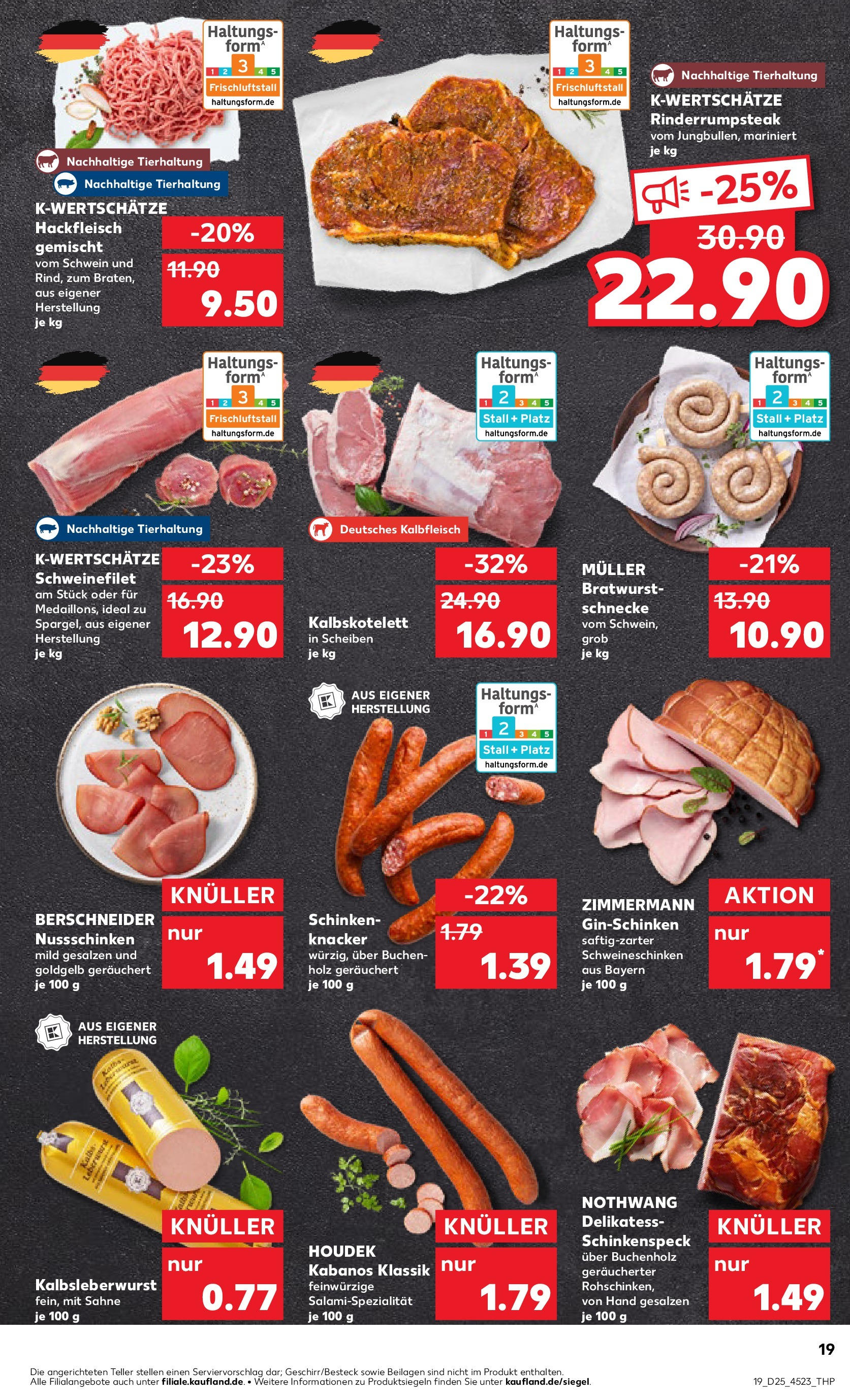 Prospekt Kaufland ab 18.06.2025 » Angebote Online zum Blättern | Seite: 19 | Produkte: Bratwurst, Schinken, Steak, Sahne