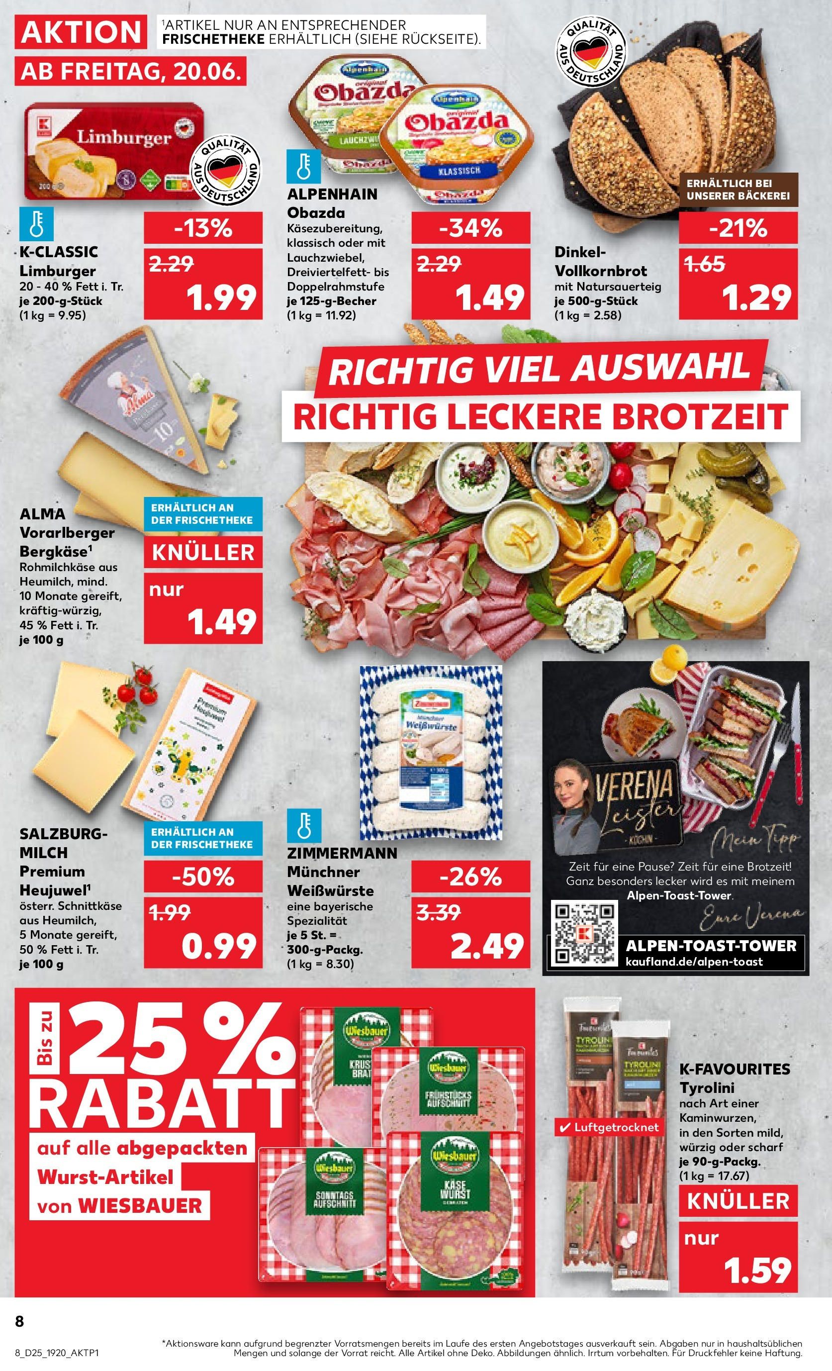 Prospekt Kaufland ab 18.06.2025 » Angebote Online zum Blättern | Seite: 10 | Produkte: Bäckerei, Milch, Theke, Vollkornbrot