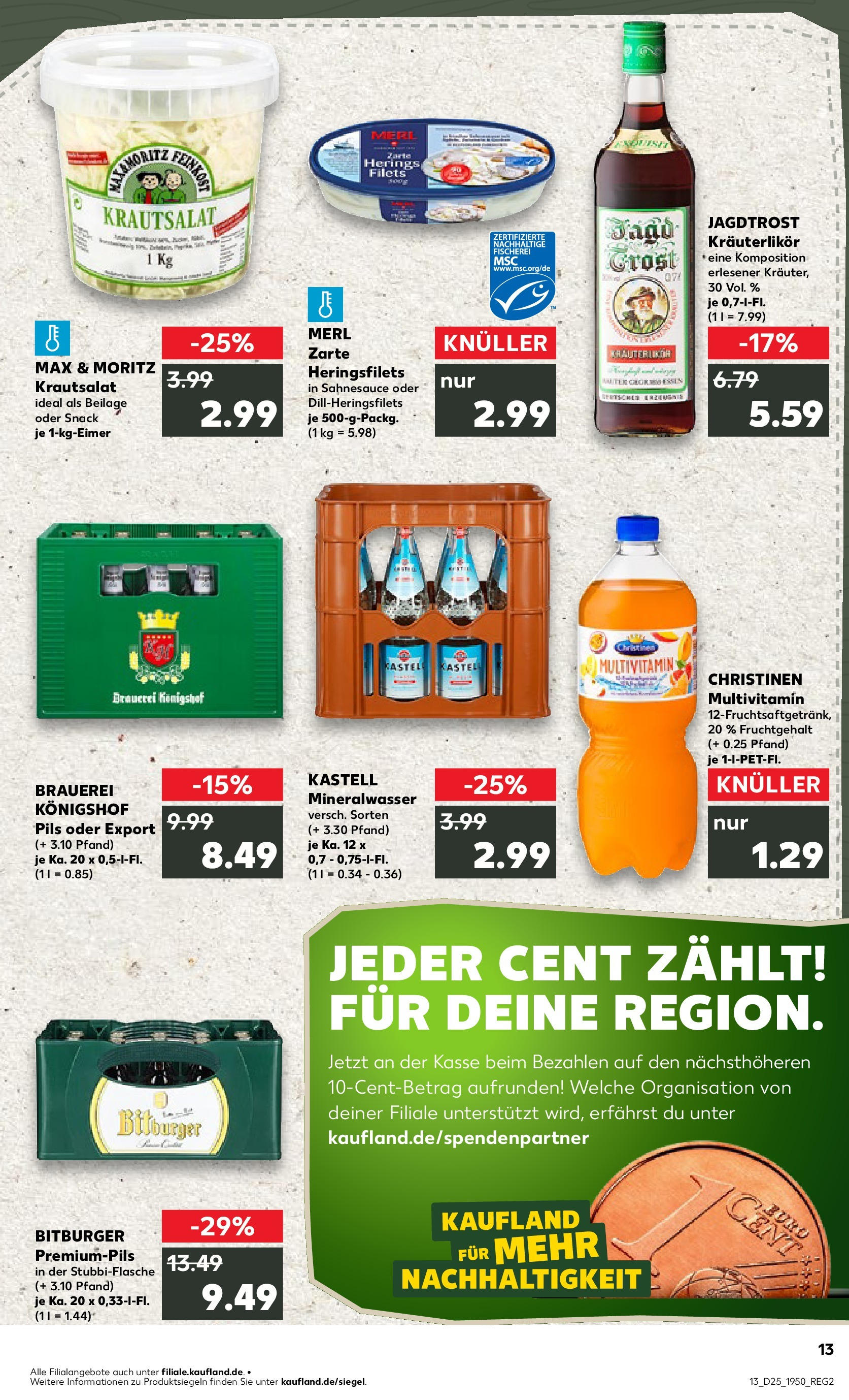 Prospekt Kaufland ab 18.06.2025 » Angebote Online zum Blättern | Seite: 13 | Produkte: Bitburger, Pils, Mineralwasser