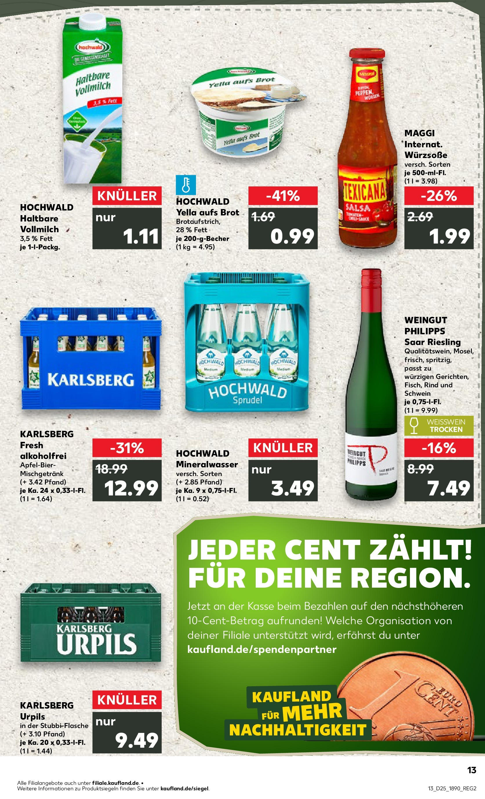 Prospekt Kaufland ab 18.06.2025 » Angebote Online zum Blättern | Seite: 2 | Produkte: Maggi, Weißwein, Mineralwasser, Brot