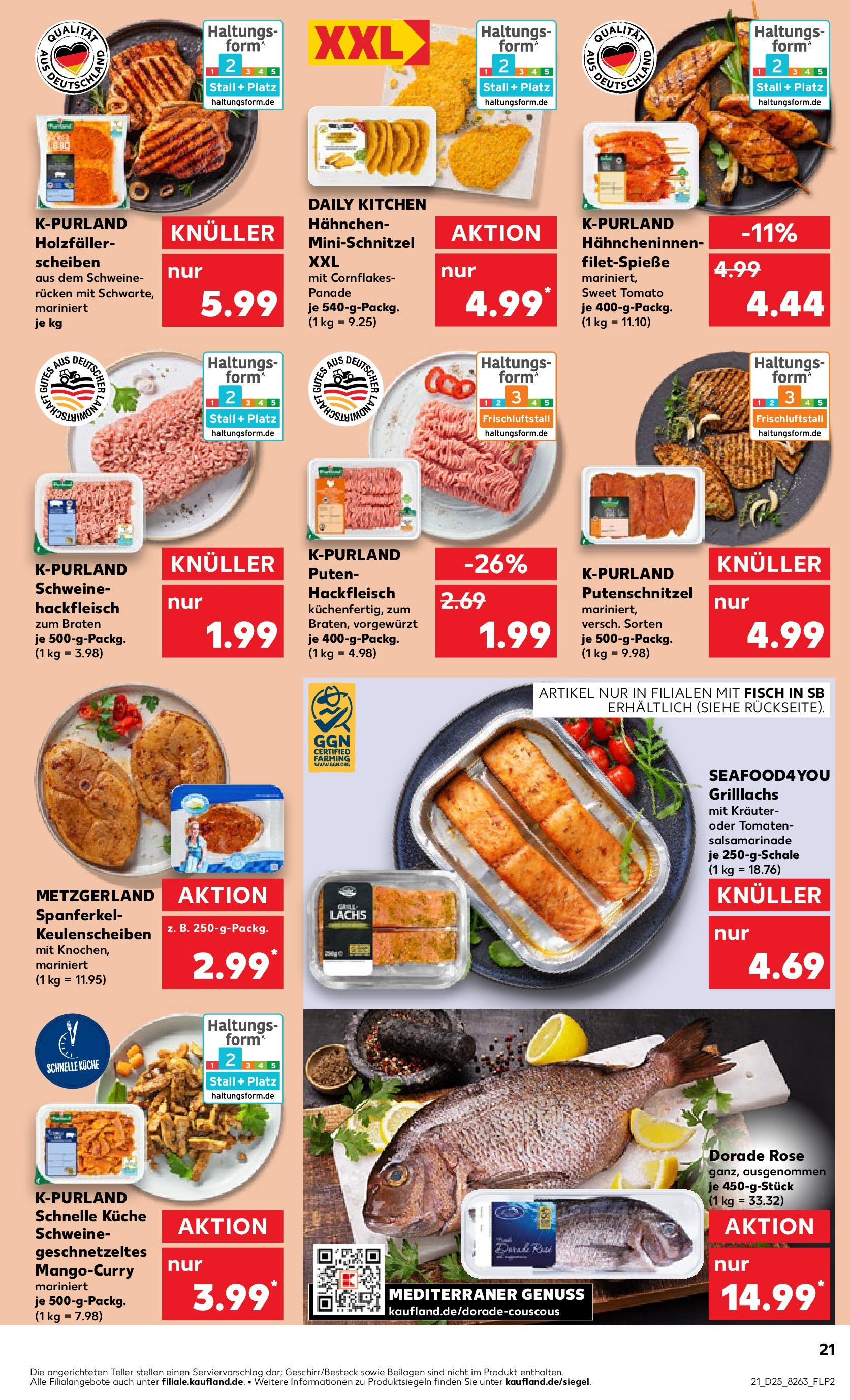 Prospekt Kaufland ab 18.06.2025 » Angebote Online zum Blättern | Seite: 21 | Produkte: Küche, Schnitzel, Lachs, Putenschnitzel
