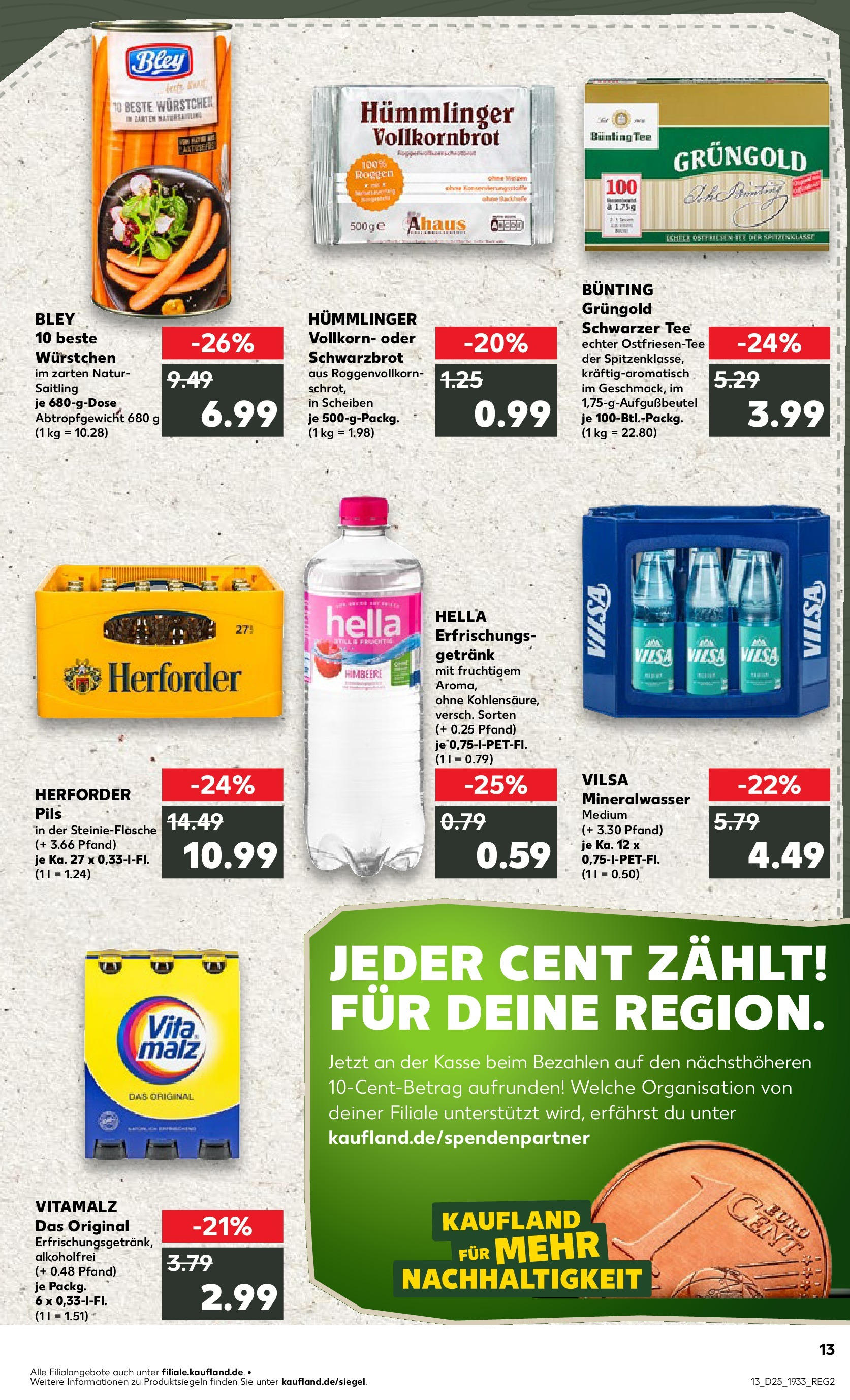 Prospekt Kaufland ab 18.06.2025 » Angebote Online zum Blättern | Seite: 2 | Produkte: Vollkornbrot, Hella, Himbeere, Tee