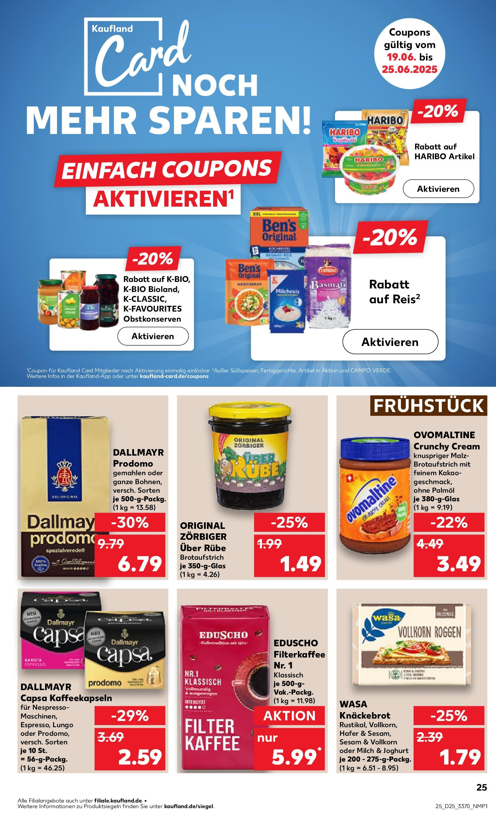 Prospekt Kaufland ab 18.06.2025 » Angebote Online zum Blättern | Seite: 25 | Produkte: Ovomaltine, Haribo, Milch, Reis