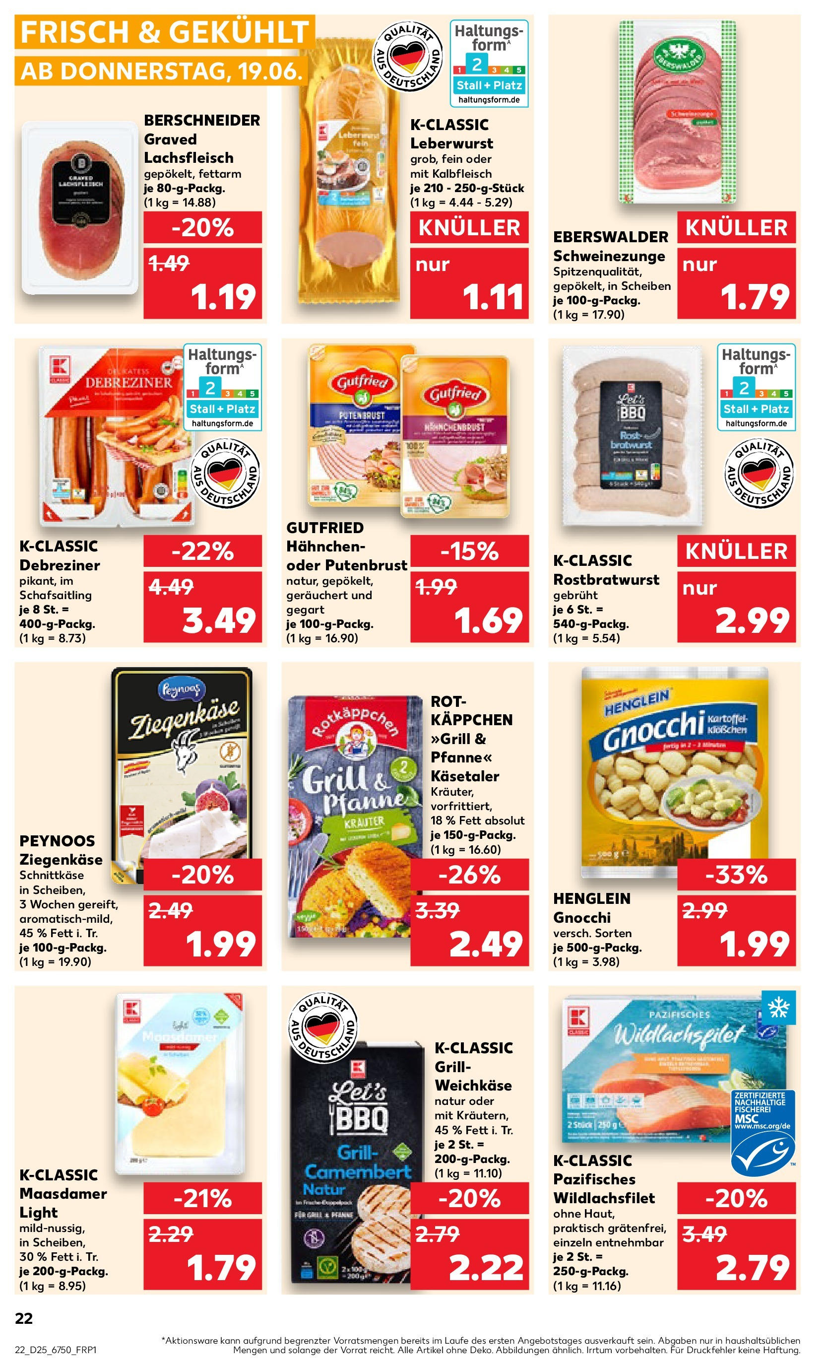 Prospekt Kaufland ab 18.06.2025 » Angebote Online zum Blättern | Seite: 22 | Produkte: Grill, Hahnchen, Rotkäppchen, Pasta