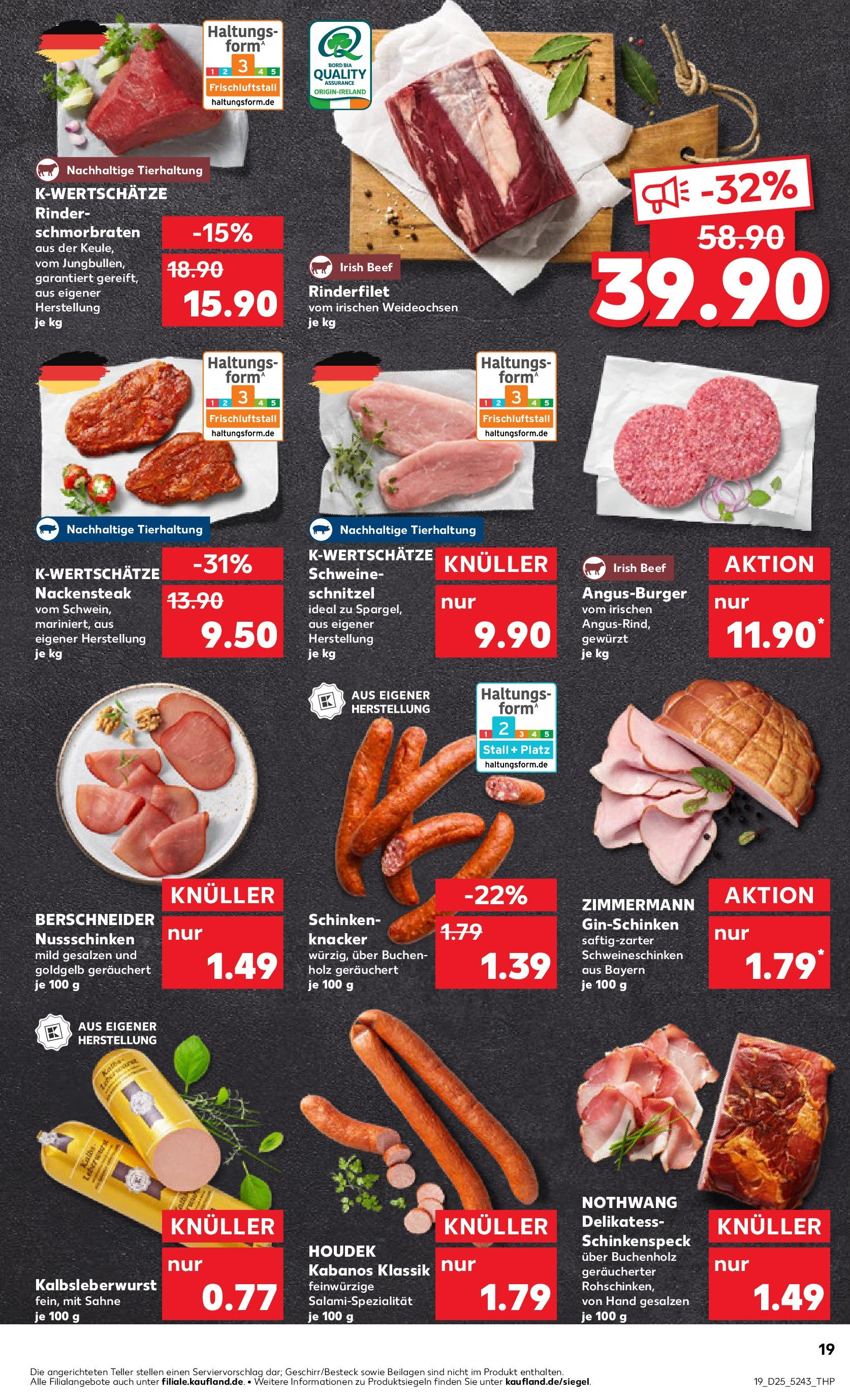 Prospekt Kaufland ab 18.06.2025 » Angebote Online zum Blättern | Seite: 19 | Produkte: Burger, Schnitzel, Salami, Schinken
