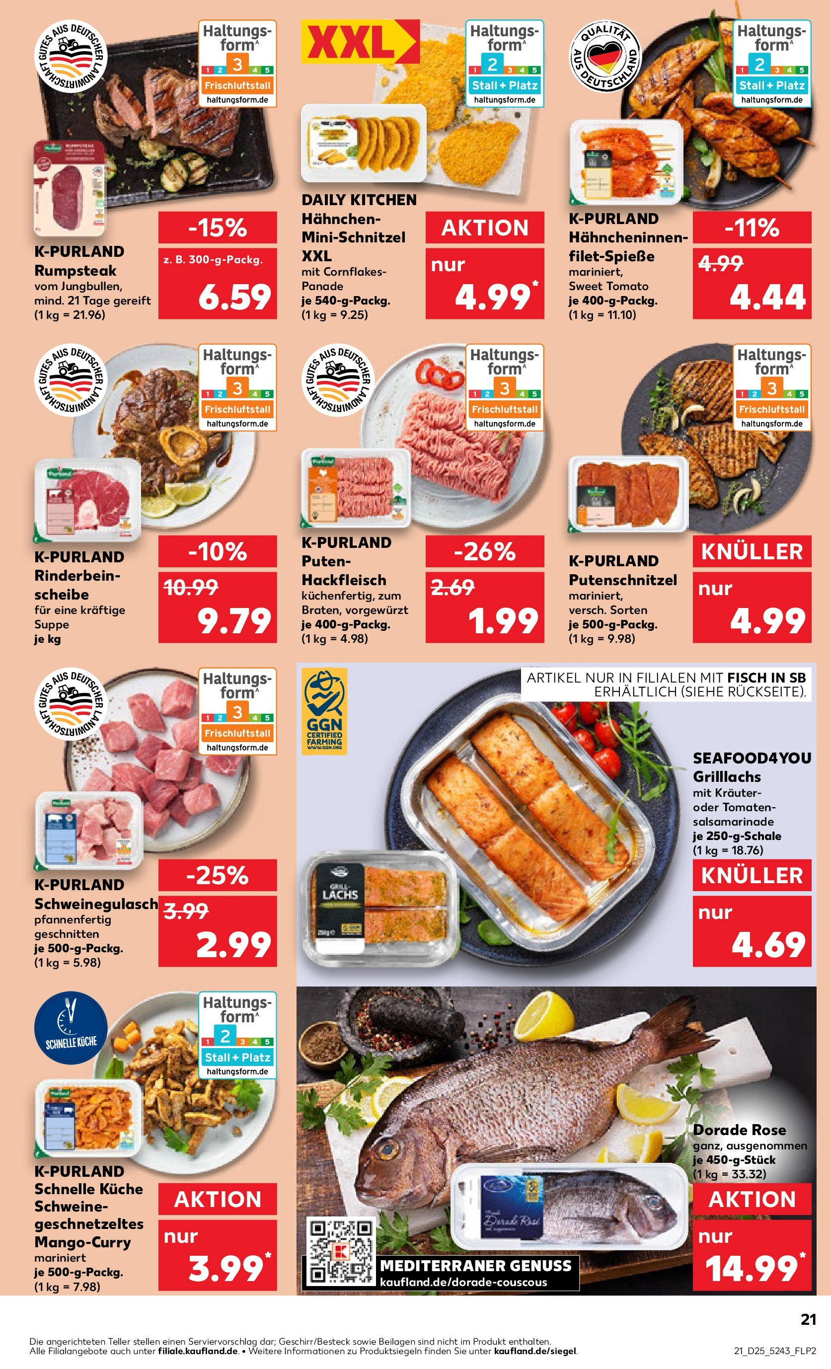 Prospekt Kaufland ab 18.06.2025 » Angebote Online zum Blättern | Seite: 21 | Produkte: Tomaten, Schnitzel, Fisch, Hackfleisch