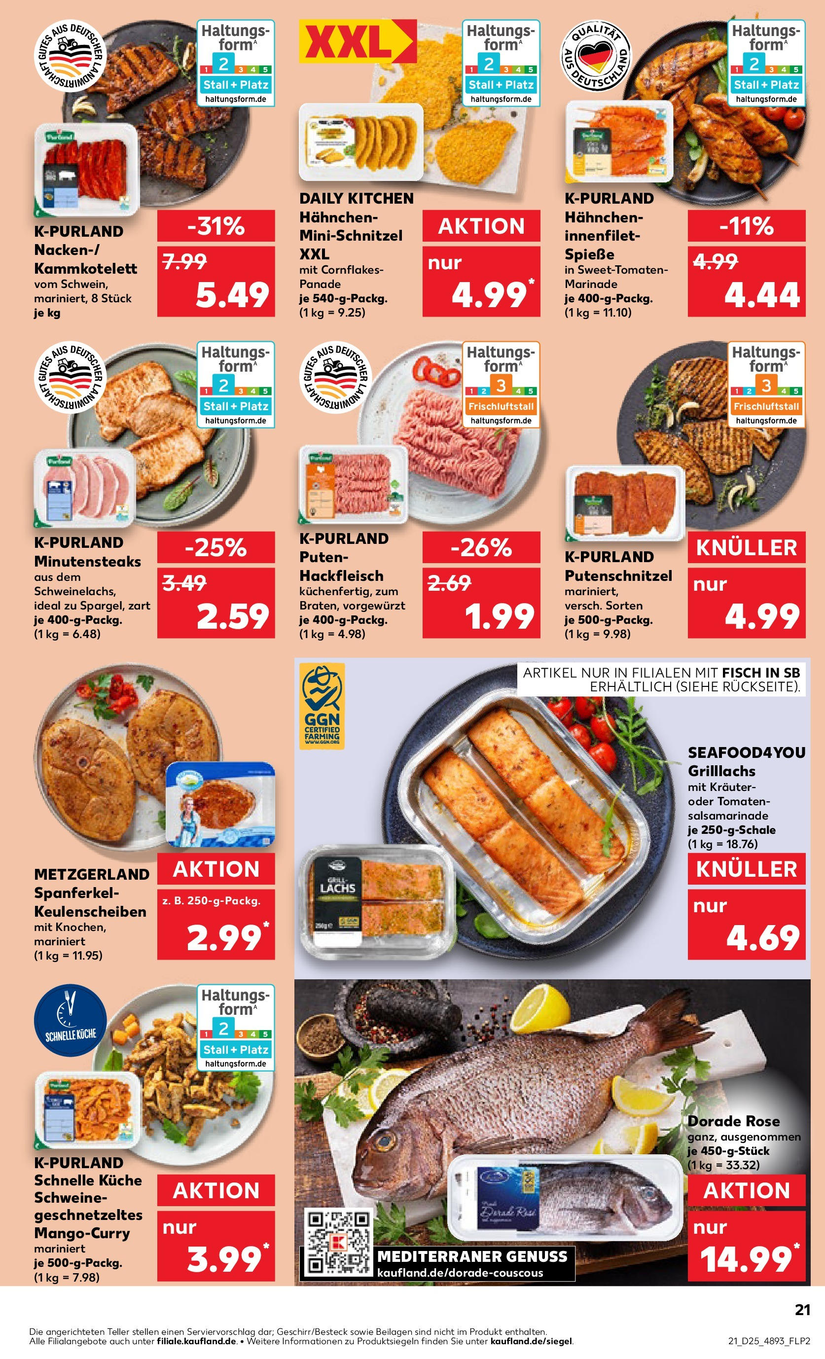 Prospekt Kaufland ab 18.06.2025 » Angebote Online zum Blättern | Seite: 21 | Produkte: Spieße, Schnitzel, Putenschnitzel, Hackfleisch