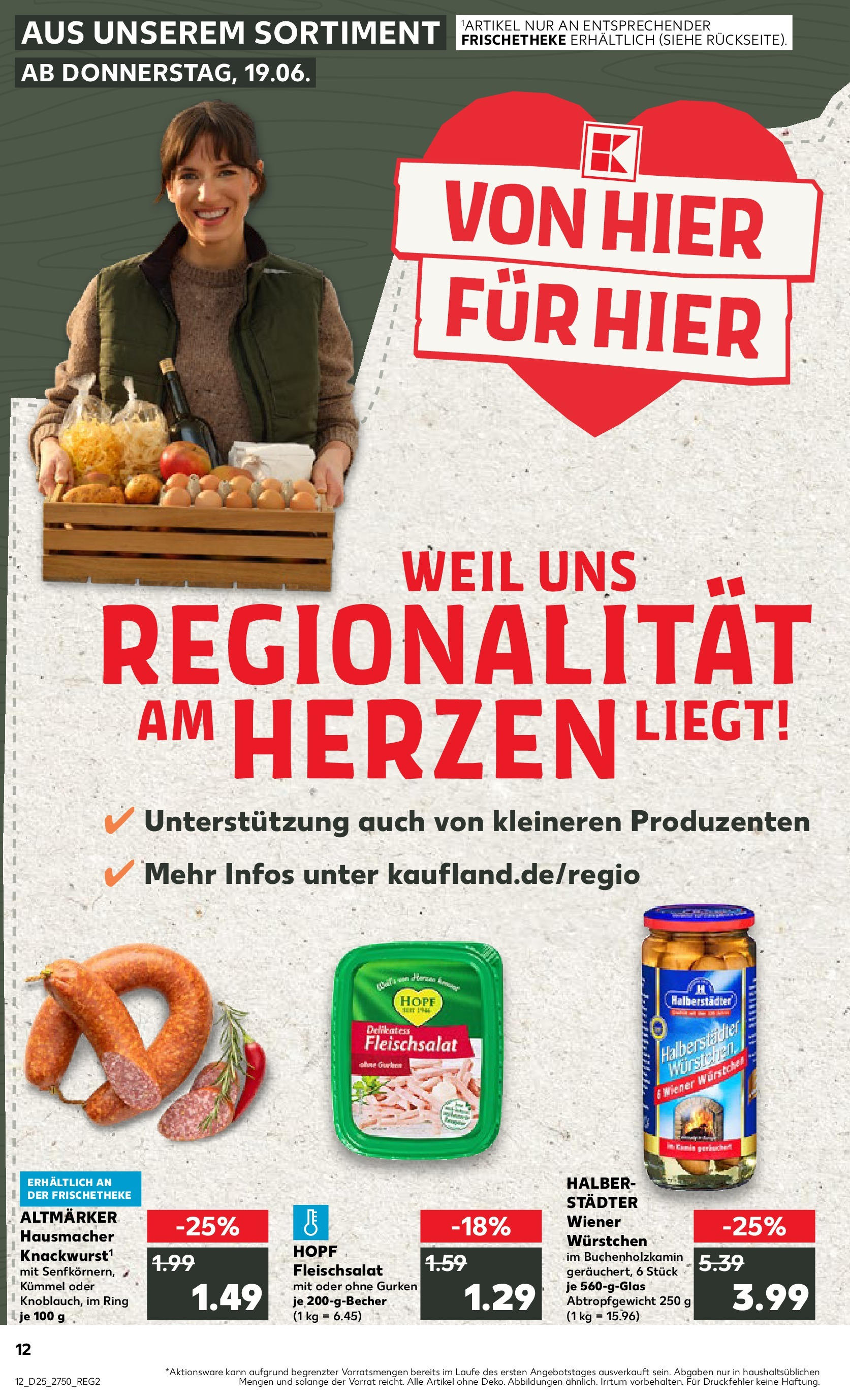 Prospekt Kaufland ab 18.06.2025 » Angebote Online zum Blättern | Seite: 12 | Produkte: Wiener wurstchen, Gurken